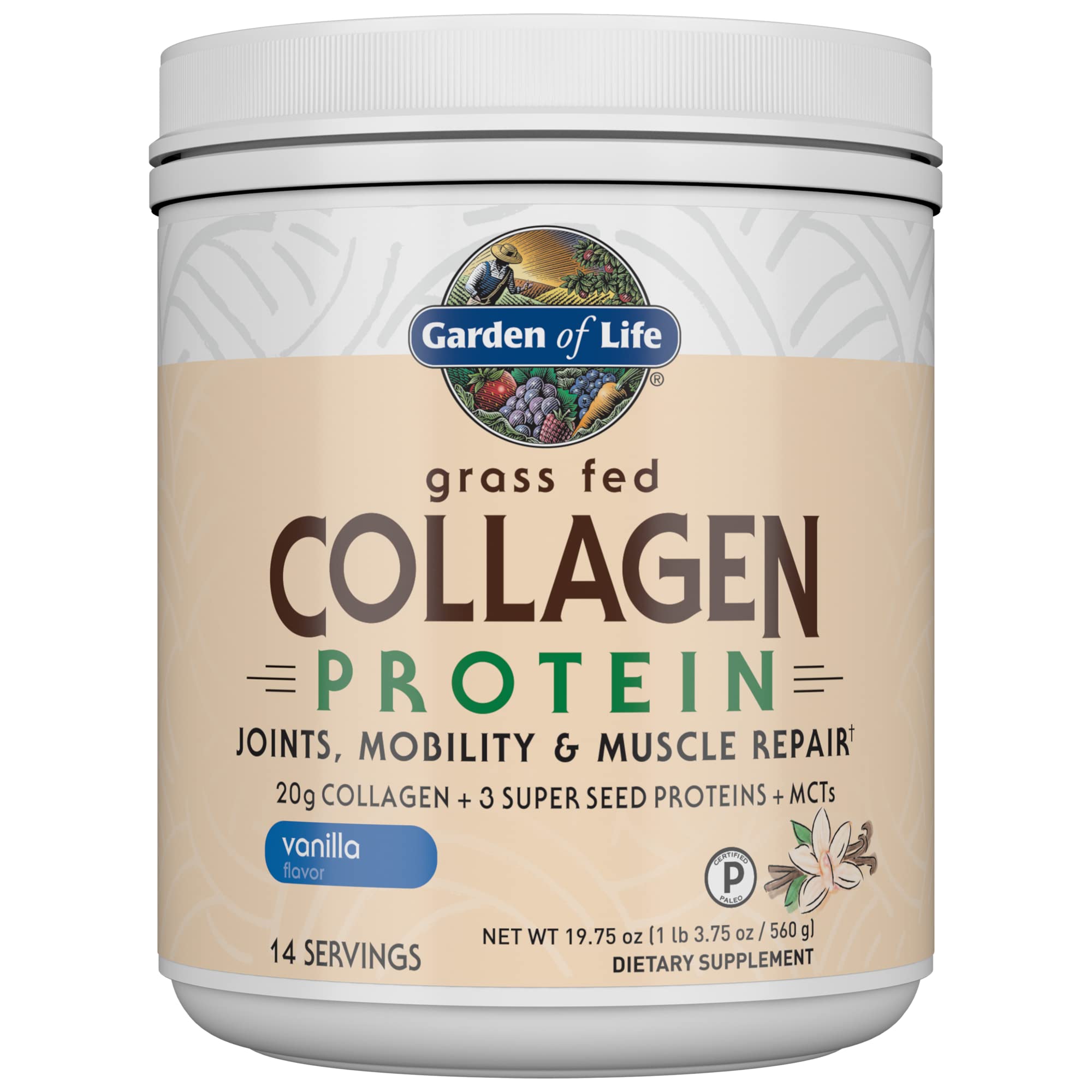 Foto 1 | Proteína De Colágeno En Polvo Garden Of Life Vanilla, 14 Porciones - Venta Internacional.