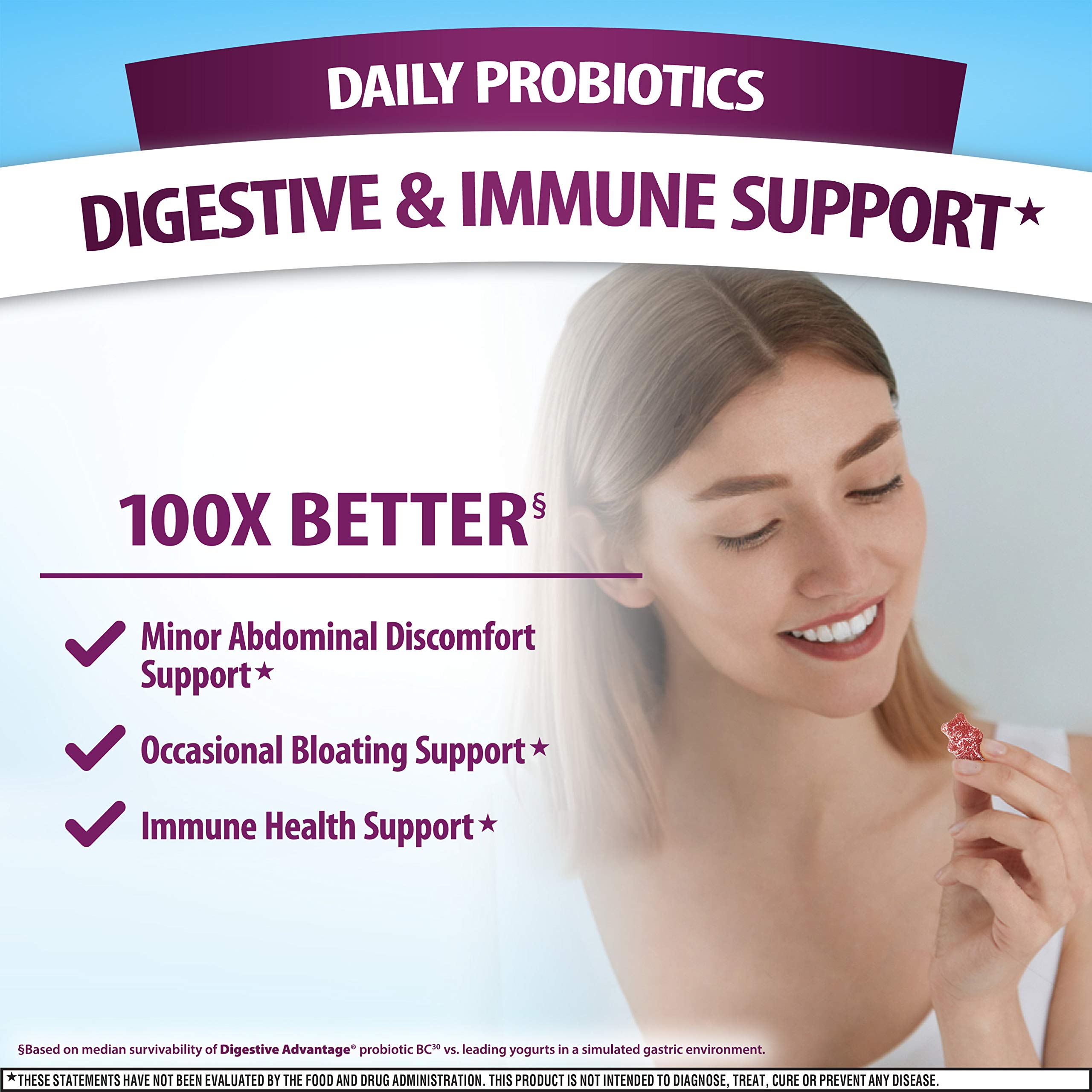 Foto 3 pulgar | Suplemento Digestive Advantage Daily Probiotic de 90 Gomitas-Venta Internacional