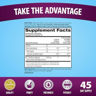 Foto 4 | Suplemento Digestive Advantage Daily Probiotic de 90 Gomitas-Venta Internacional