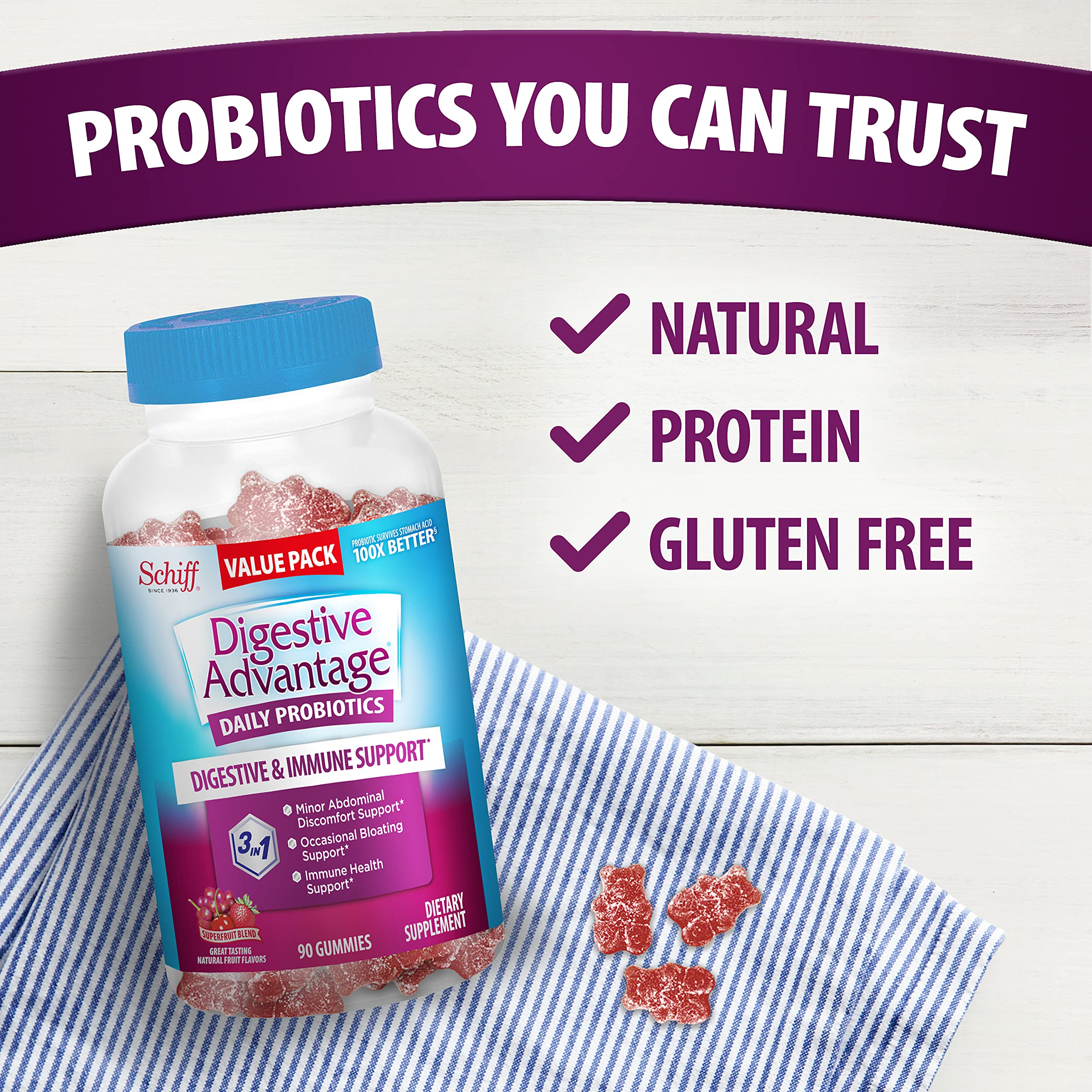 Foto 6 pulgar | Suplemento Digestive Advantage Daily Probiotic de 90 Gomitas-Venta Internacional