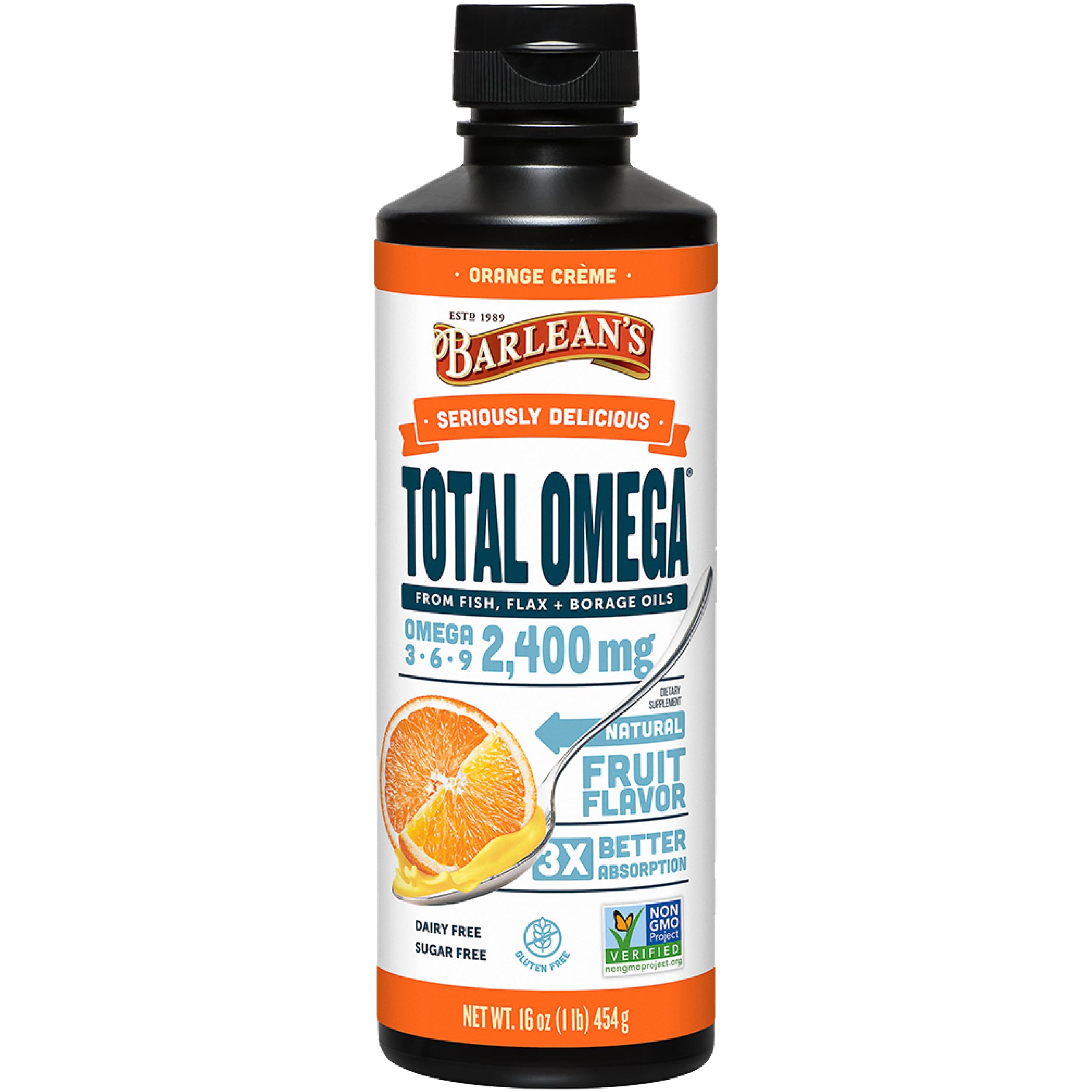 Foto 1 | Suplemento De Aceite De Pescado Total Omega 3 De Barlean's, 710 Ml, Crema De Naranja - Venta Internacional.