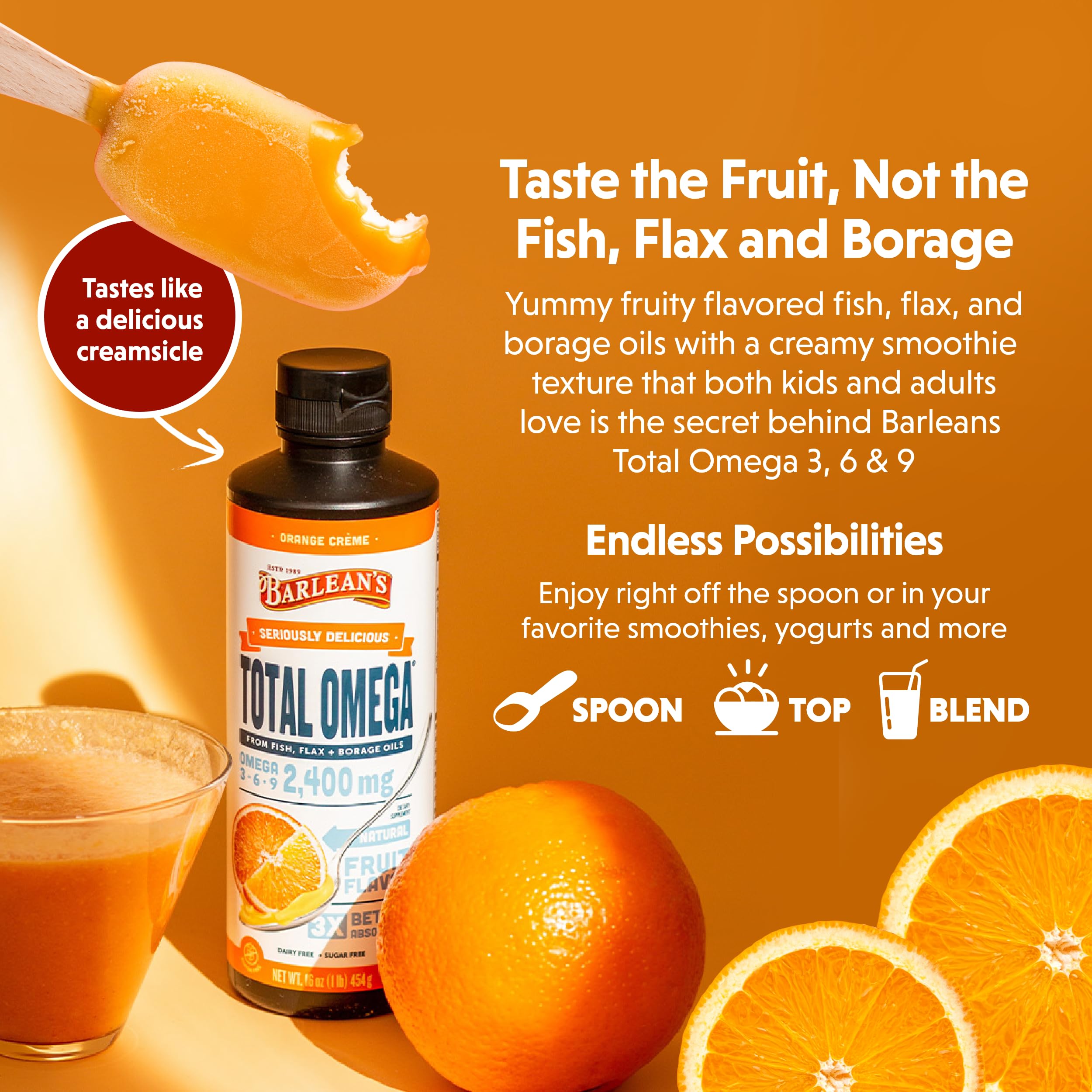 Foto 4 pulgar | Suplemento De Aceite De Pescado Total Omega 3 De Barlean's, 710 Ml, Crema De Naranja - Venta Internacional.