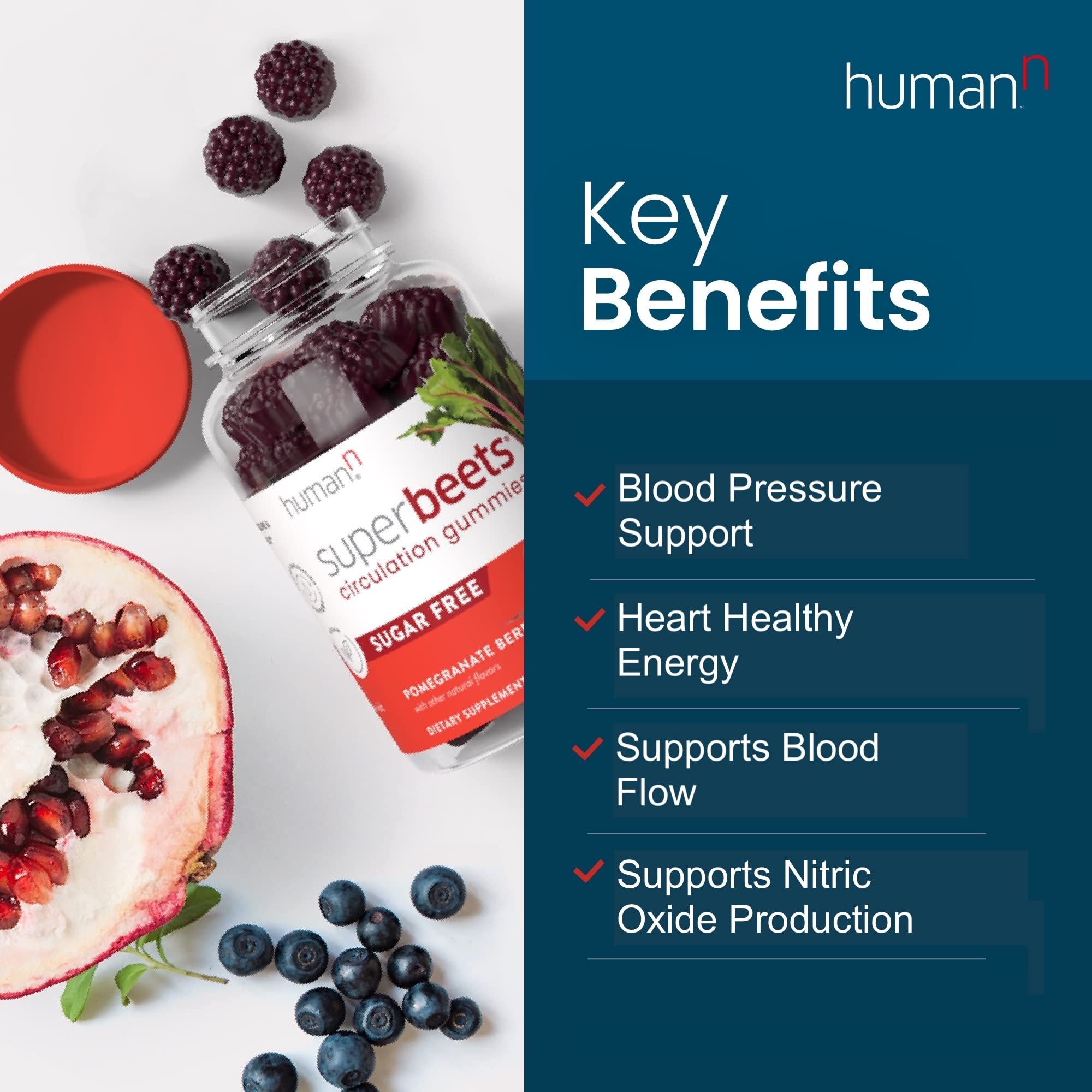 Foto 5 pulgar | Suplementos Humann Superbeets Circulation Gomes Heart Heal - Venta Internacional.