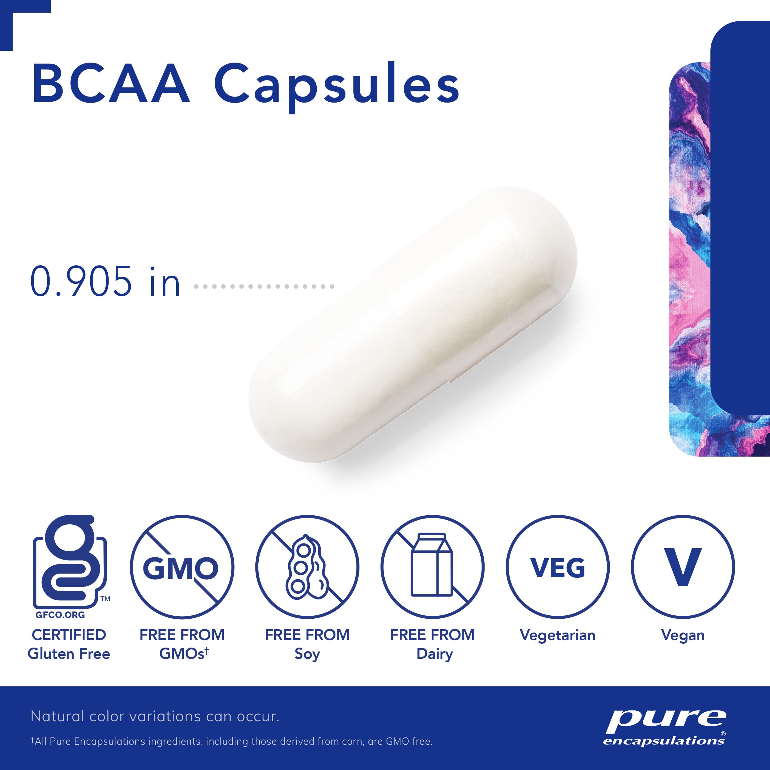 Foto 4 pulgar | Cápsulas De Bcaa Supplement Pure Encapsulations 250 Cápsulas - Venta Internacional.