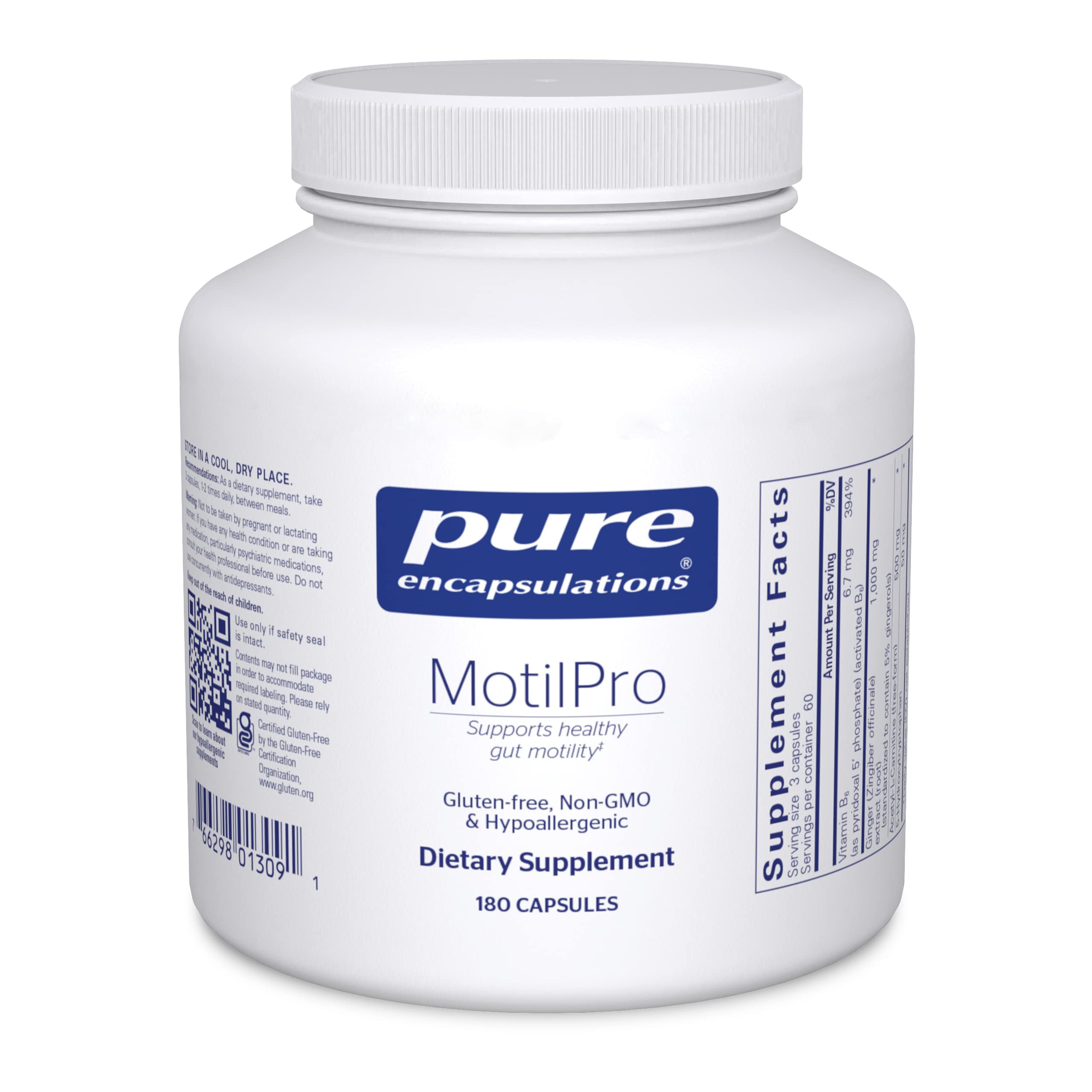 Suplemento Dietético Pure Encapsulations Motilpro 180 Cápsulas - Venta Internacional.