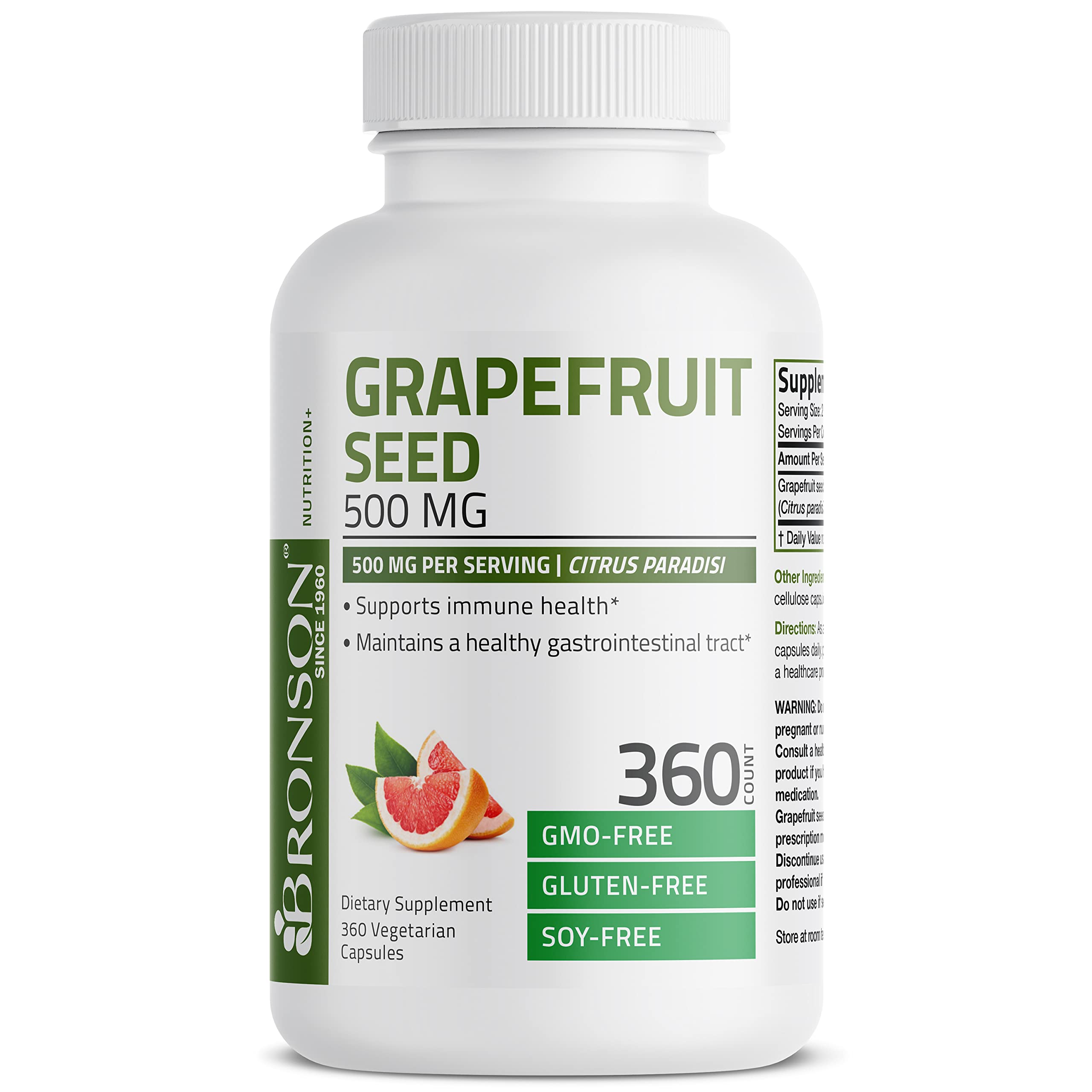 Foto 1 | Suplemento De Extracto De Semilla De Pomelo Bronson 500 Mg 360 Cápsulas - Venta Internacional.