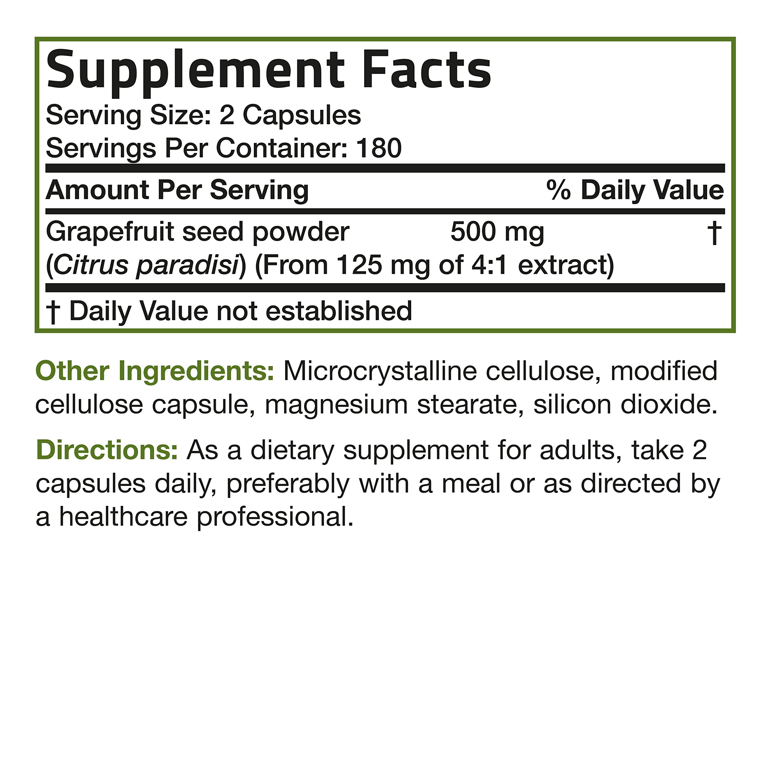 Foto 7 pulgar | Suplemento De Extracto De Semilla De Pomelo Bronson 500 Mg 360 Cápsulas - Venta Internacional.