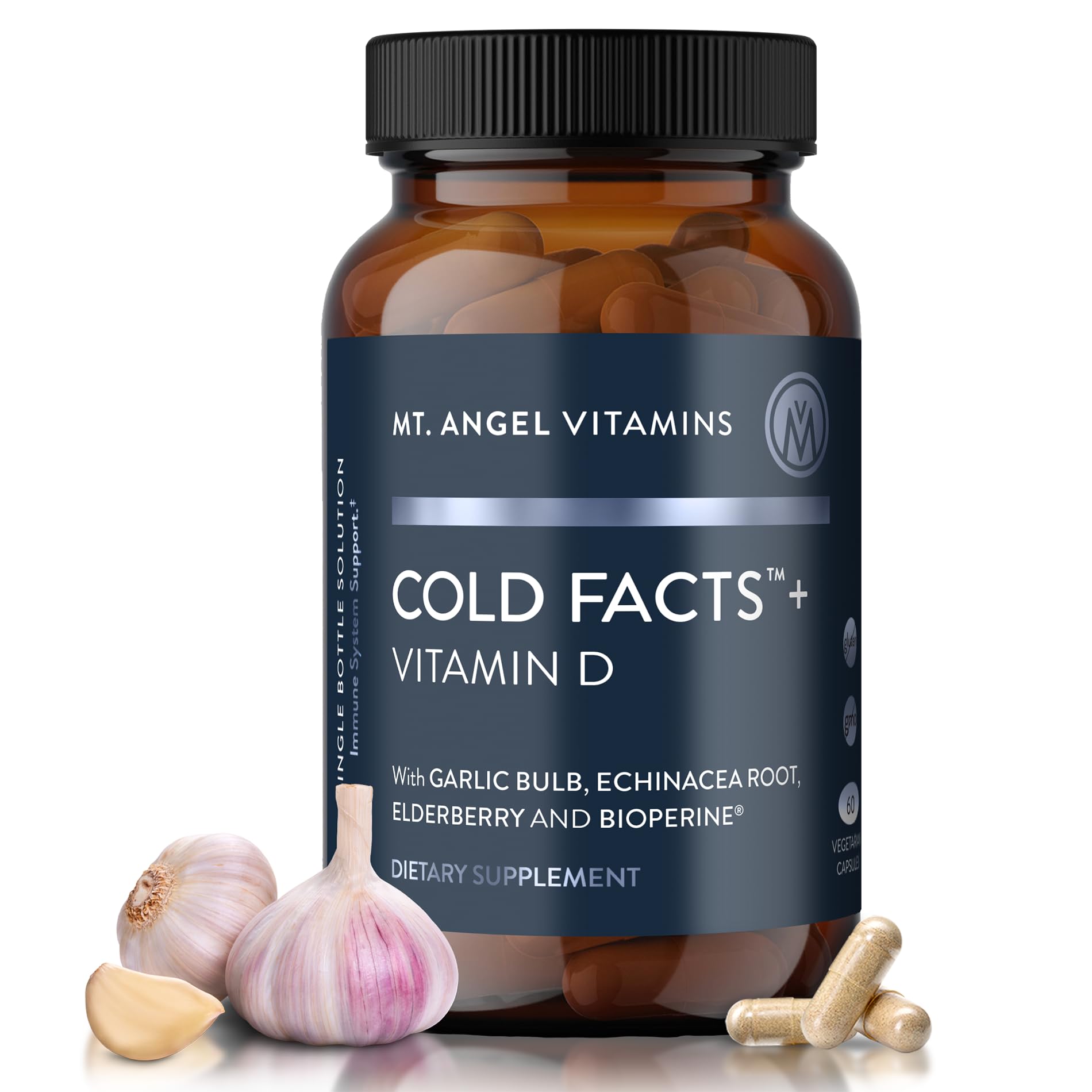 Suplemento Mt. Angel Vitamins Cold Facts + Vitamina D, 60 Cápsulas - Venta Internacional.