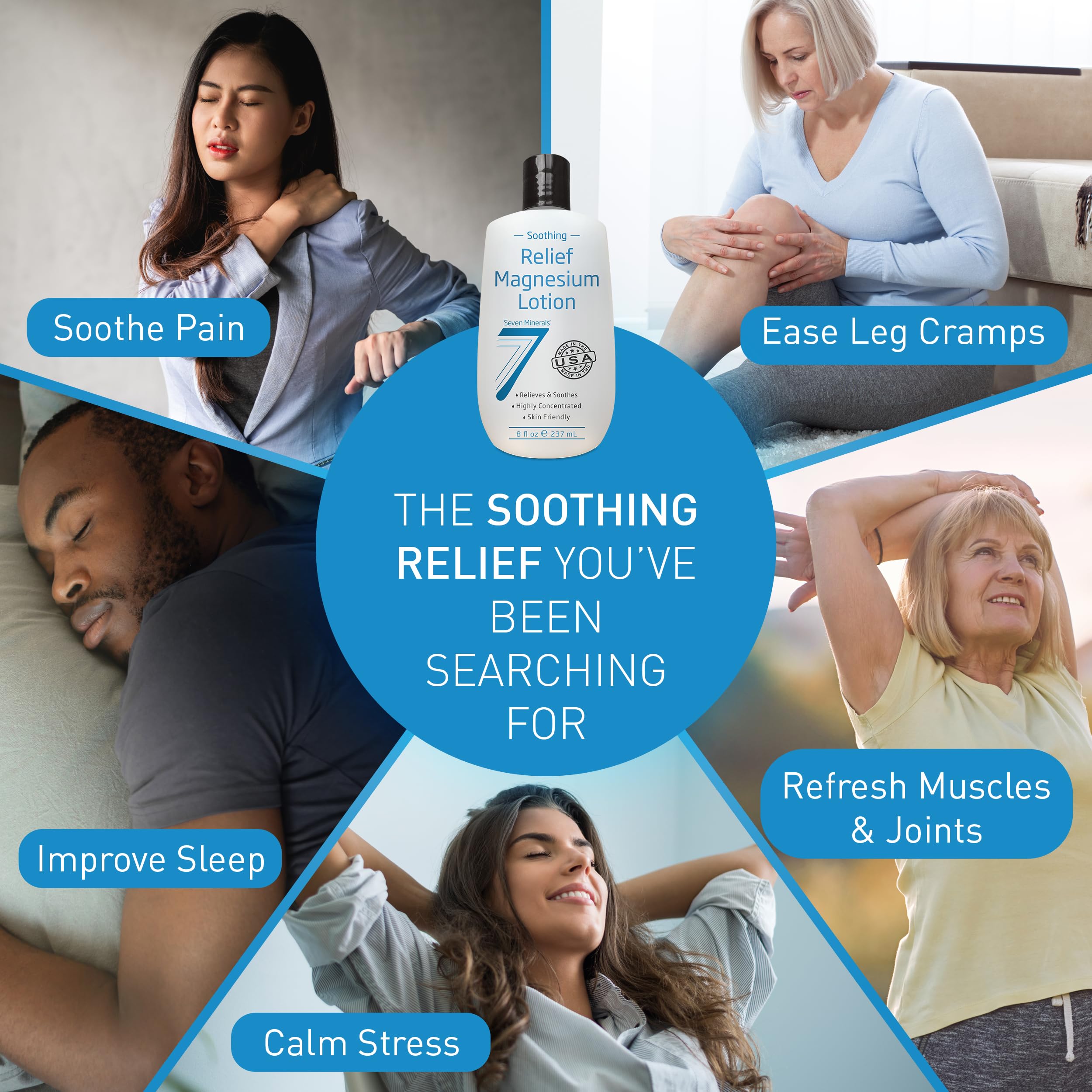 Foto 2 | Loción De Magnesio Seven Minerals Soothing Relief 240 Ml - Venta Internacional.