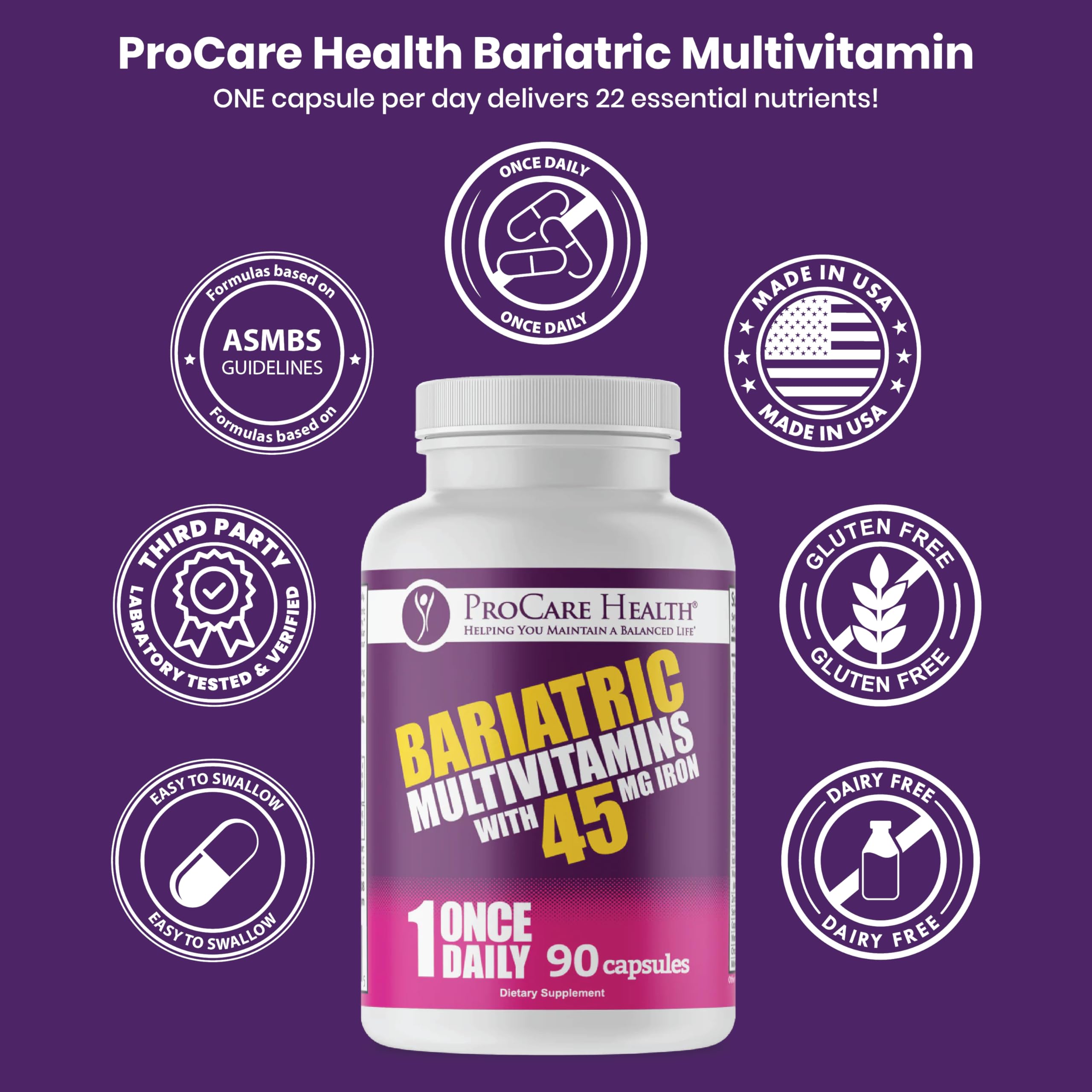Foto 7 pulgar | Multivitamínico Bariátrico Procare Health Una Vez Al Día, 90 Cápsulas - Venta Internacional.