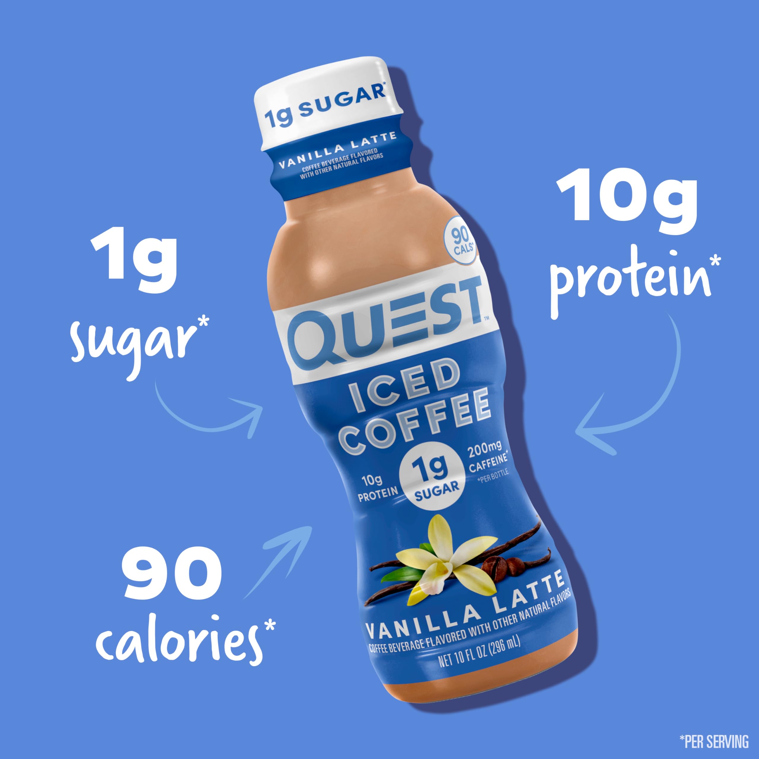 Foto 3 | Latte De Vainilla Iced Coffee Quest Nutrition, 10 G De Proteína, 4 X 250 Ml - Venta Internacional.