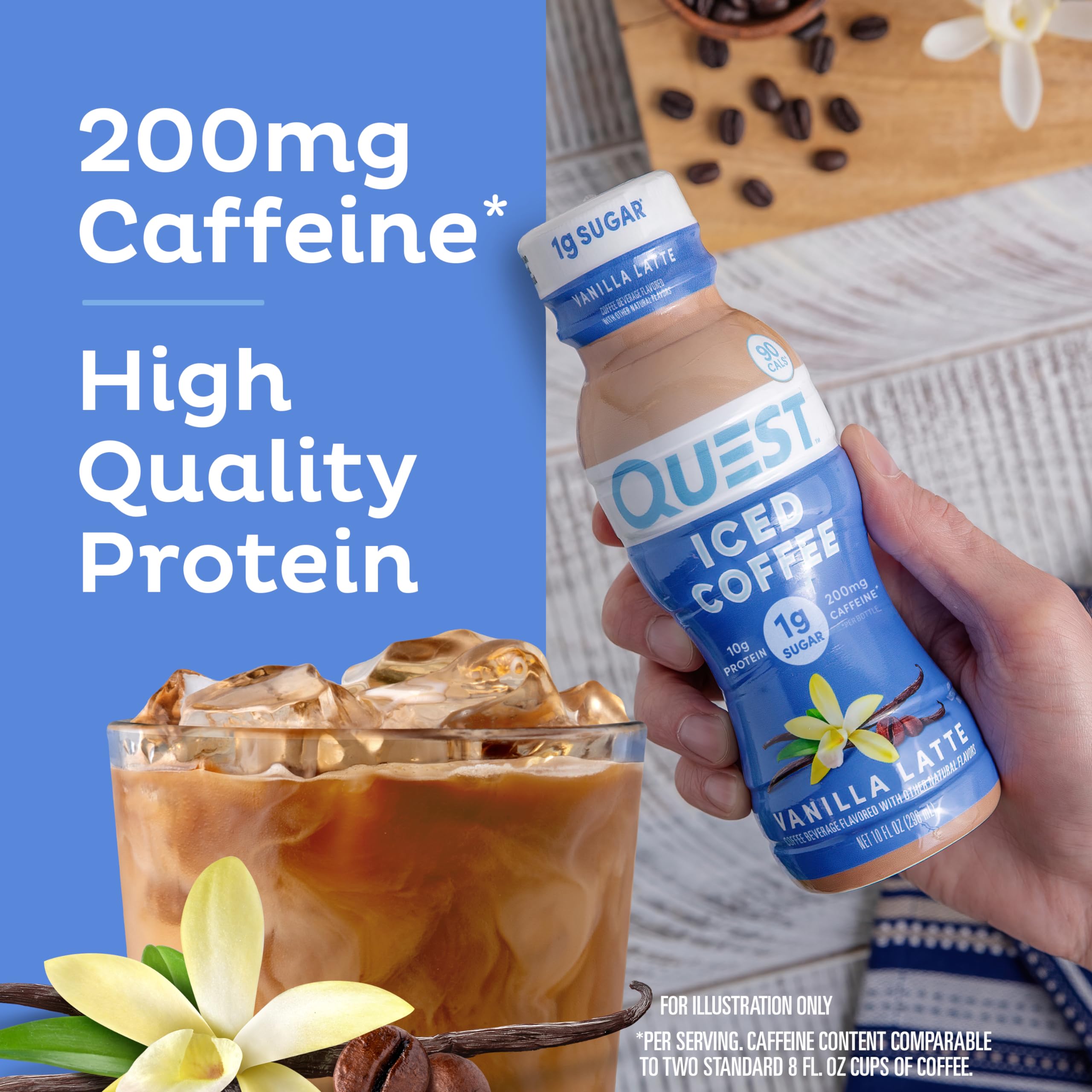 Foto 4 | Latte De Vainilla Iced Coffee Quest Nutrition, 10 G De Proteína, 4 X 250 Ml - Venta Internacional.