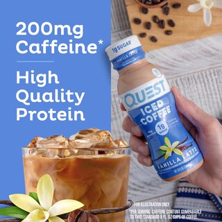Foto 4 | Latte De Vainilla Iced Coffee Quest Nutrition, 10 G De Proteína, 4 X 250 Ml - Venta Internacional.