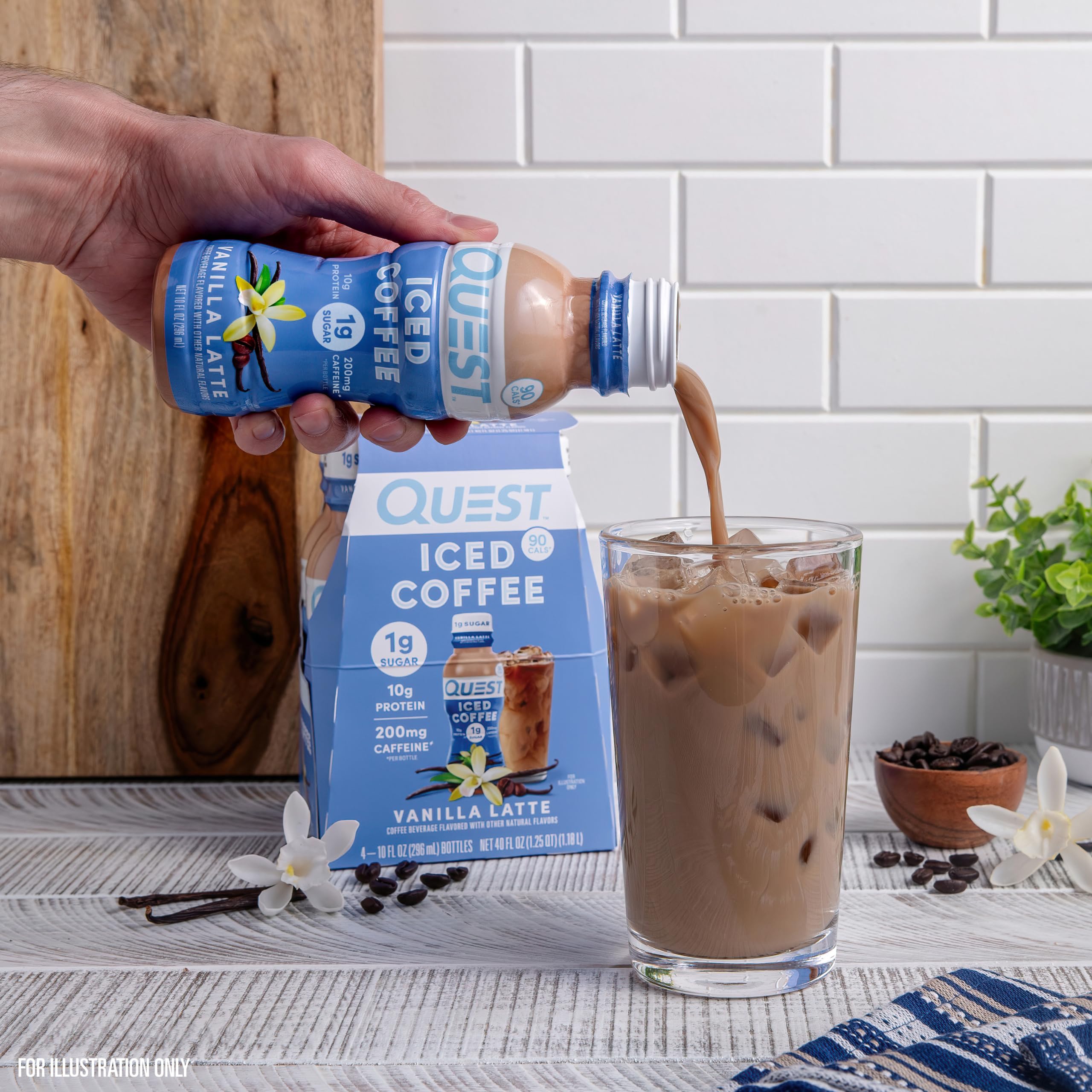 Foto 5 | Latte De Vainilla Iced Coffee Quest Nutrition, 10 G De Proteína, 4 X 250 Ml - Venta Internacional.