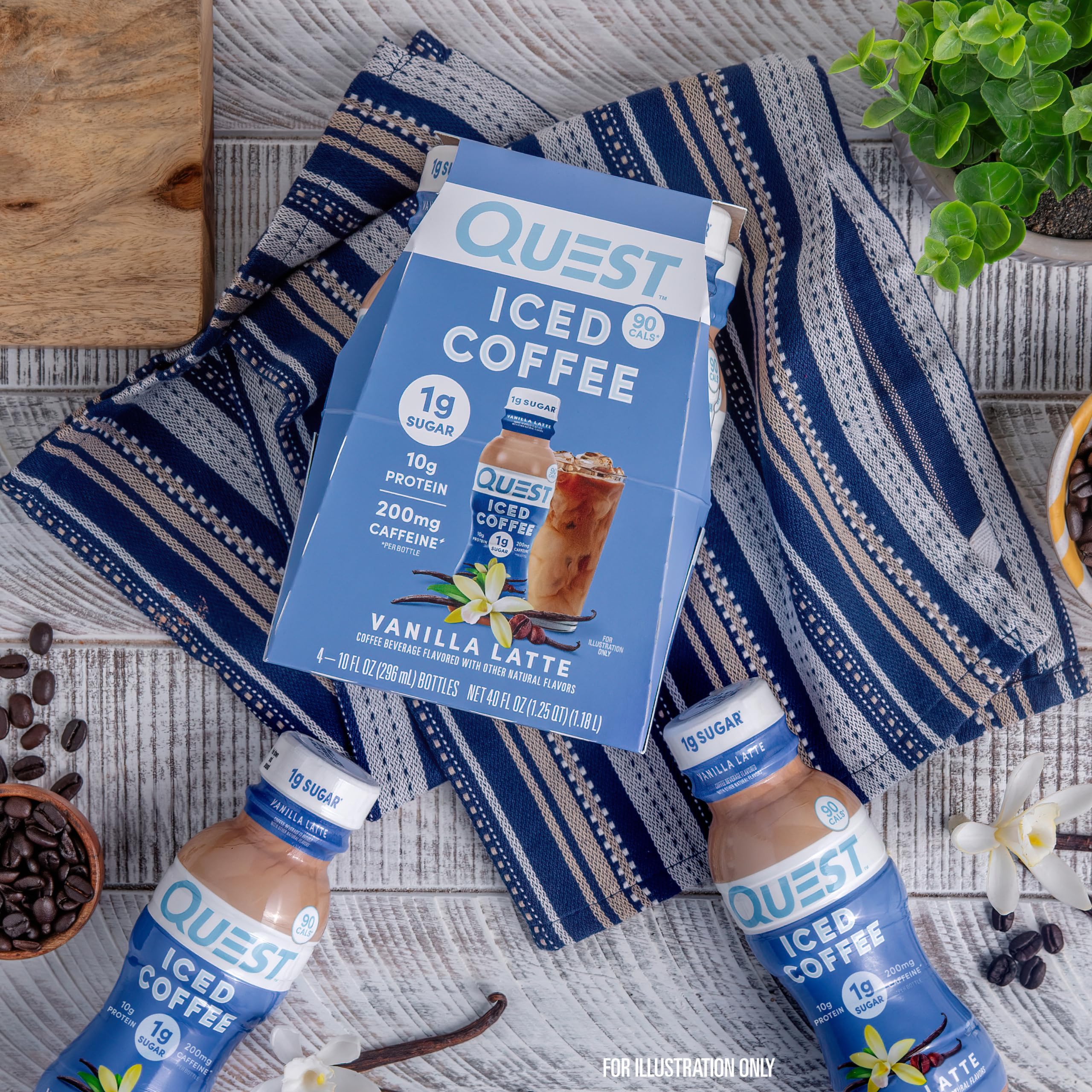 Foto 7 pulgar | Latte De Vainilla Iced Coffee Quest Nutrition, 10 G De Proteína, 4 X 250 Ml - Venta Internacional.