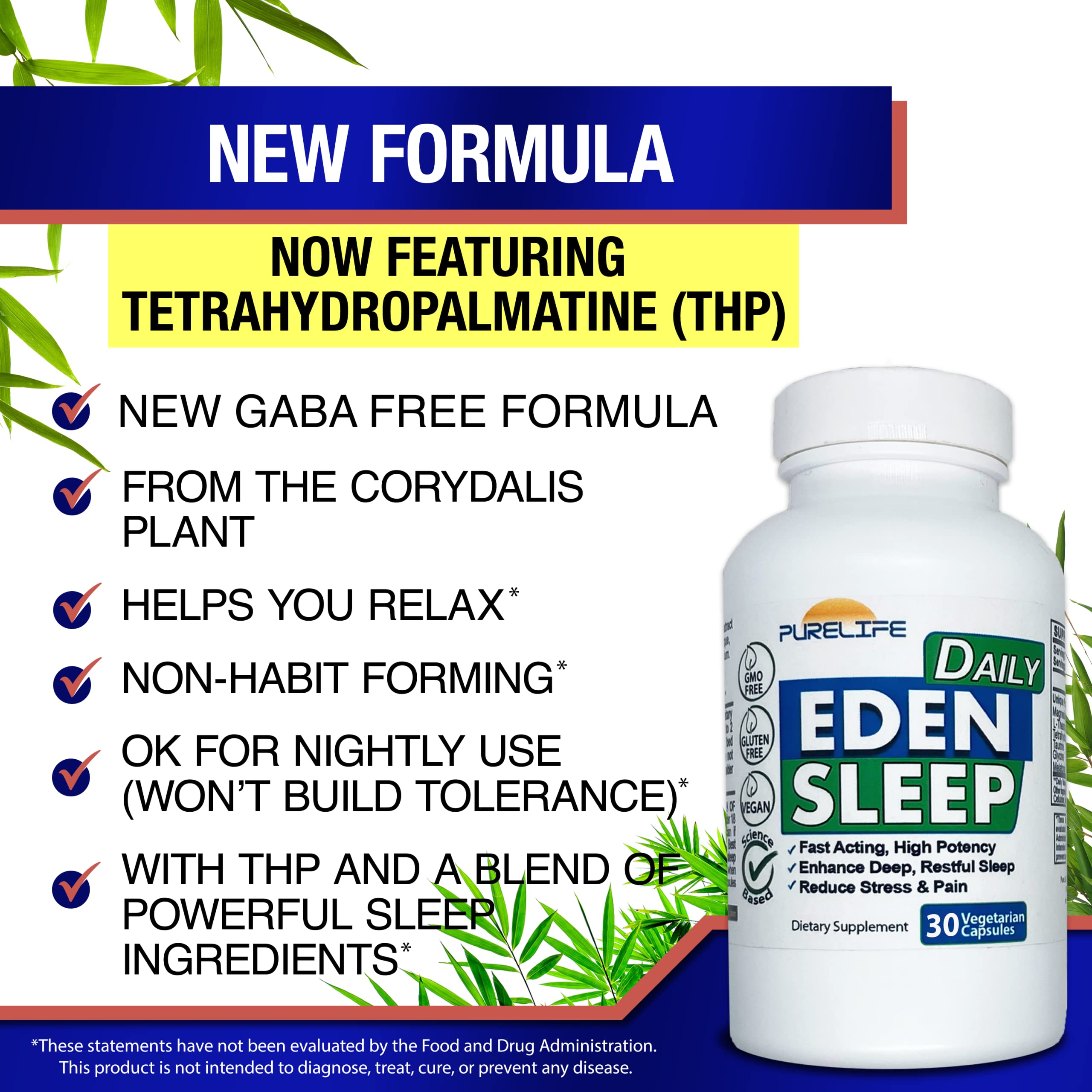 Foto 6 pulgar | Suplemento Purelife Supplements Eden Daily Sleep Sin Gaba - Venta Internacional.