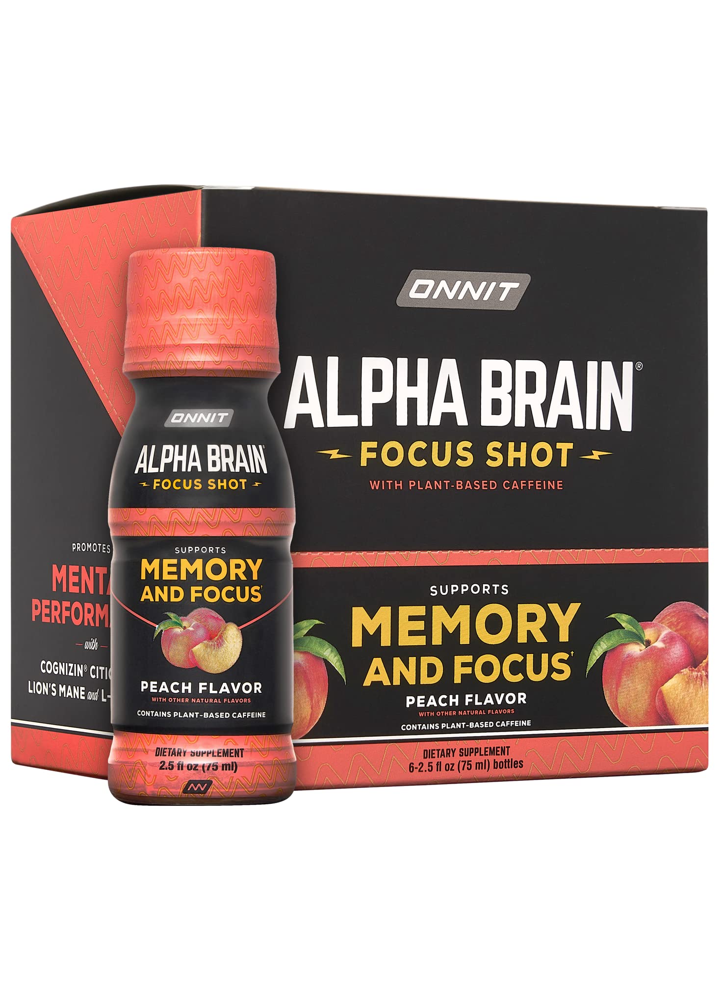 Foto 2 pulgar | Suplemento Energy Shot Onnit Alpha Brain Focus Con Sabor A Melocotón - Venta Internacional.