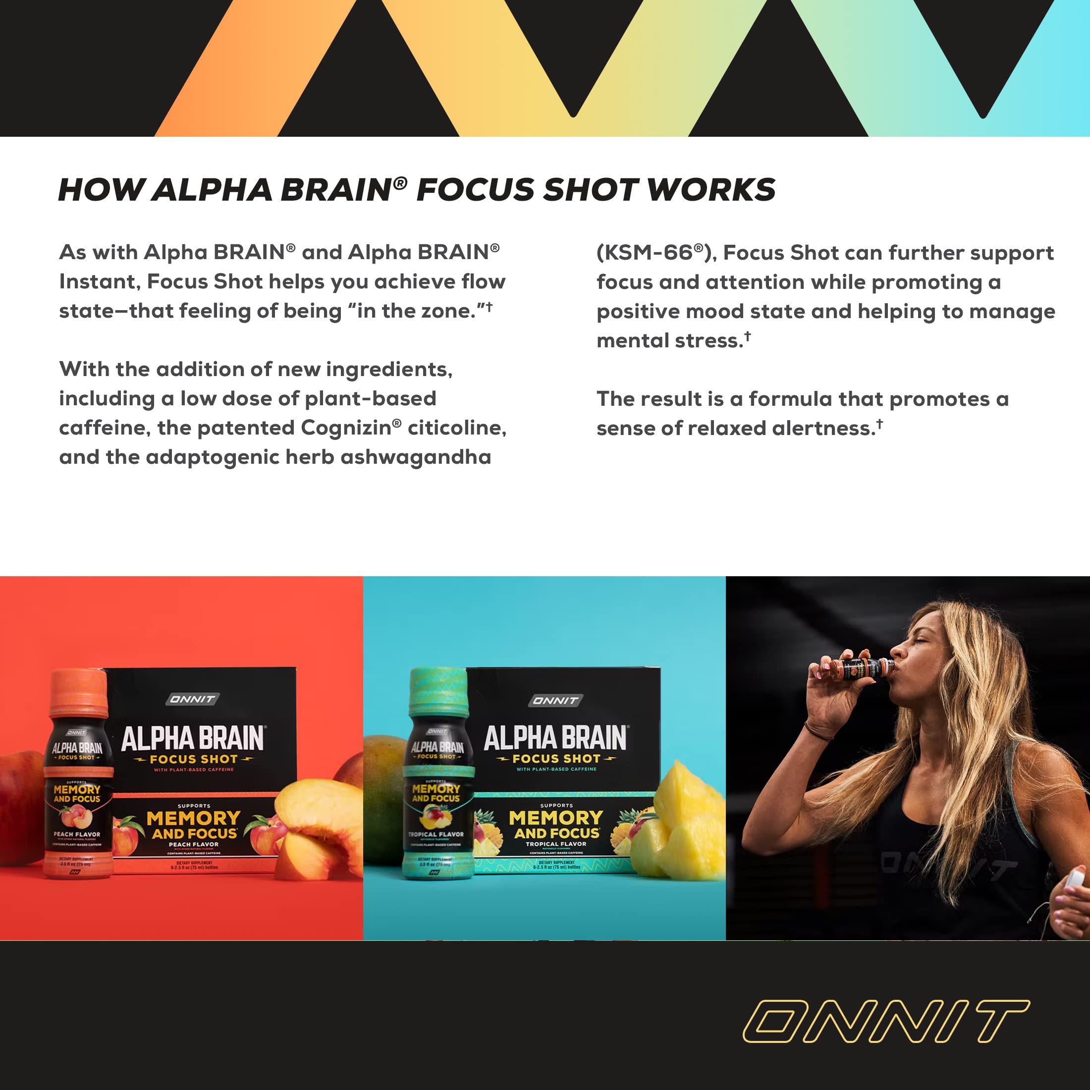 Foto 3 pulgar | Suplemento Energy Shot Onnit Alpha Brain Focus Con Sabor A Melocotón - Venta Internacional.