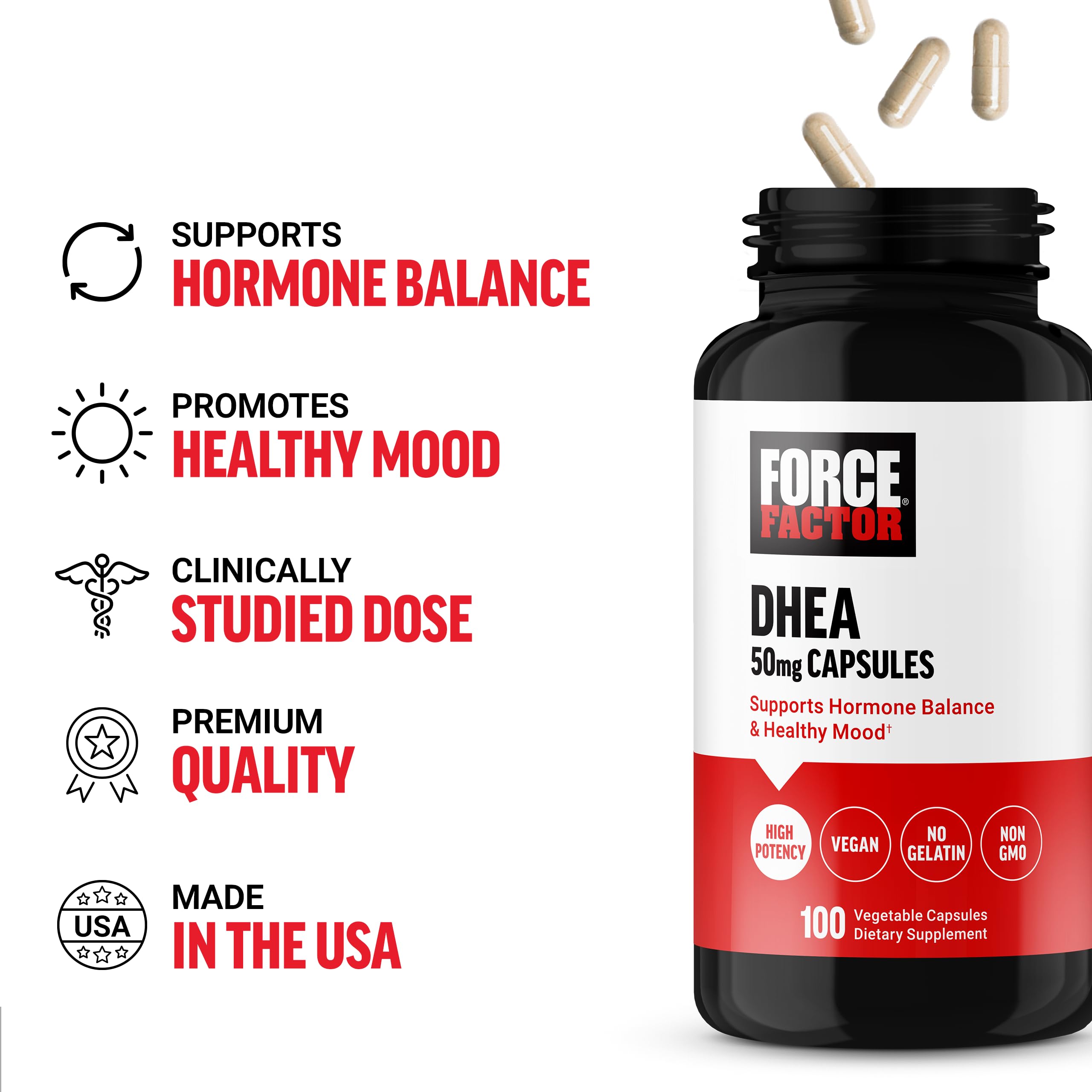 Foto 3 pulgar | Suplemento De Dhea Force Factor Dhea 50 Mg Para Mujeres Y Hombres - Venta Internacional.