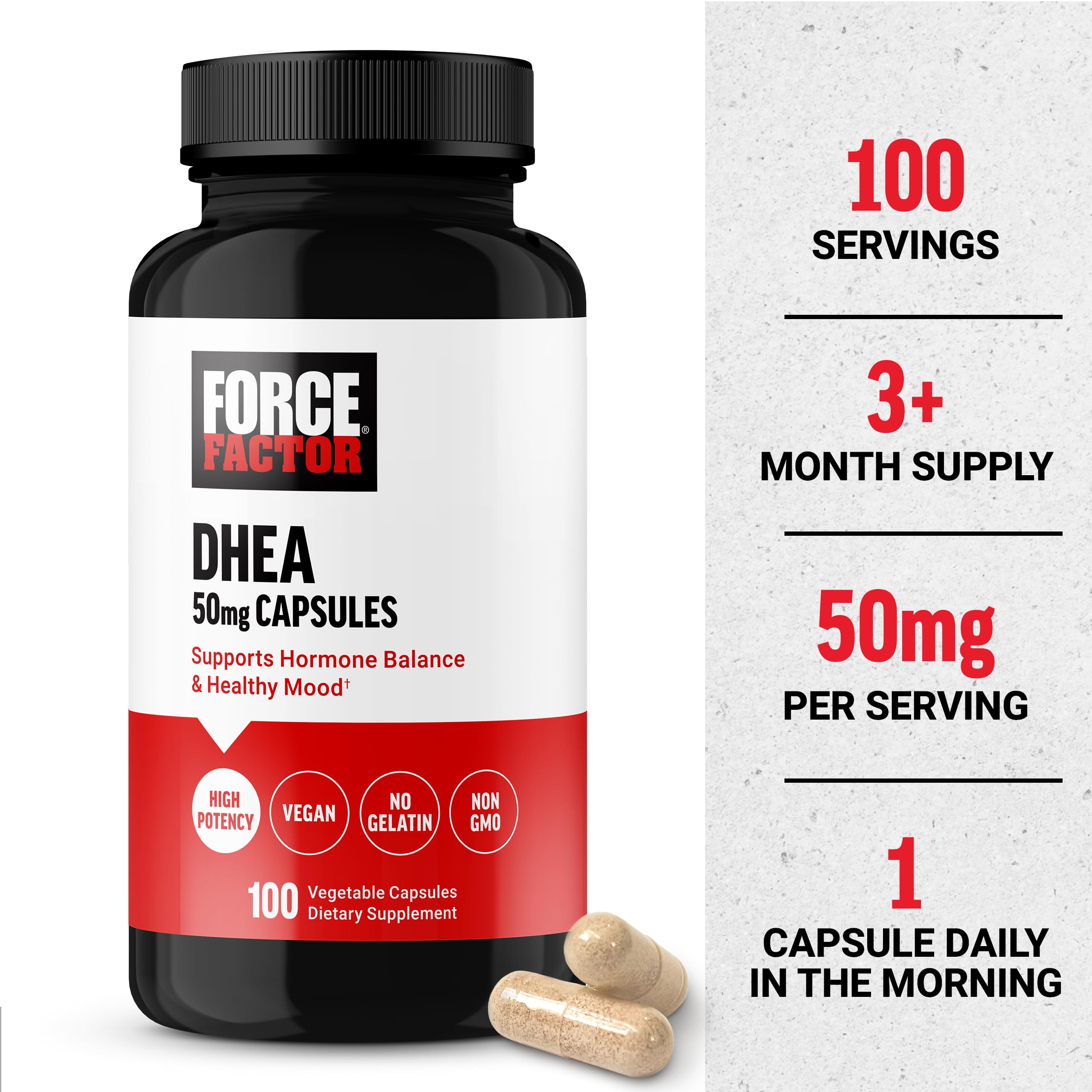 Foto 5 pulgar | Suplemento De Dhea Force Factor Dhea 50 Mg Para Mujeres Y Hombres - Venta Internacional.