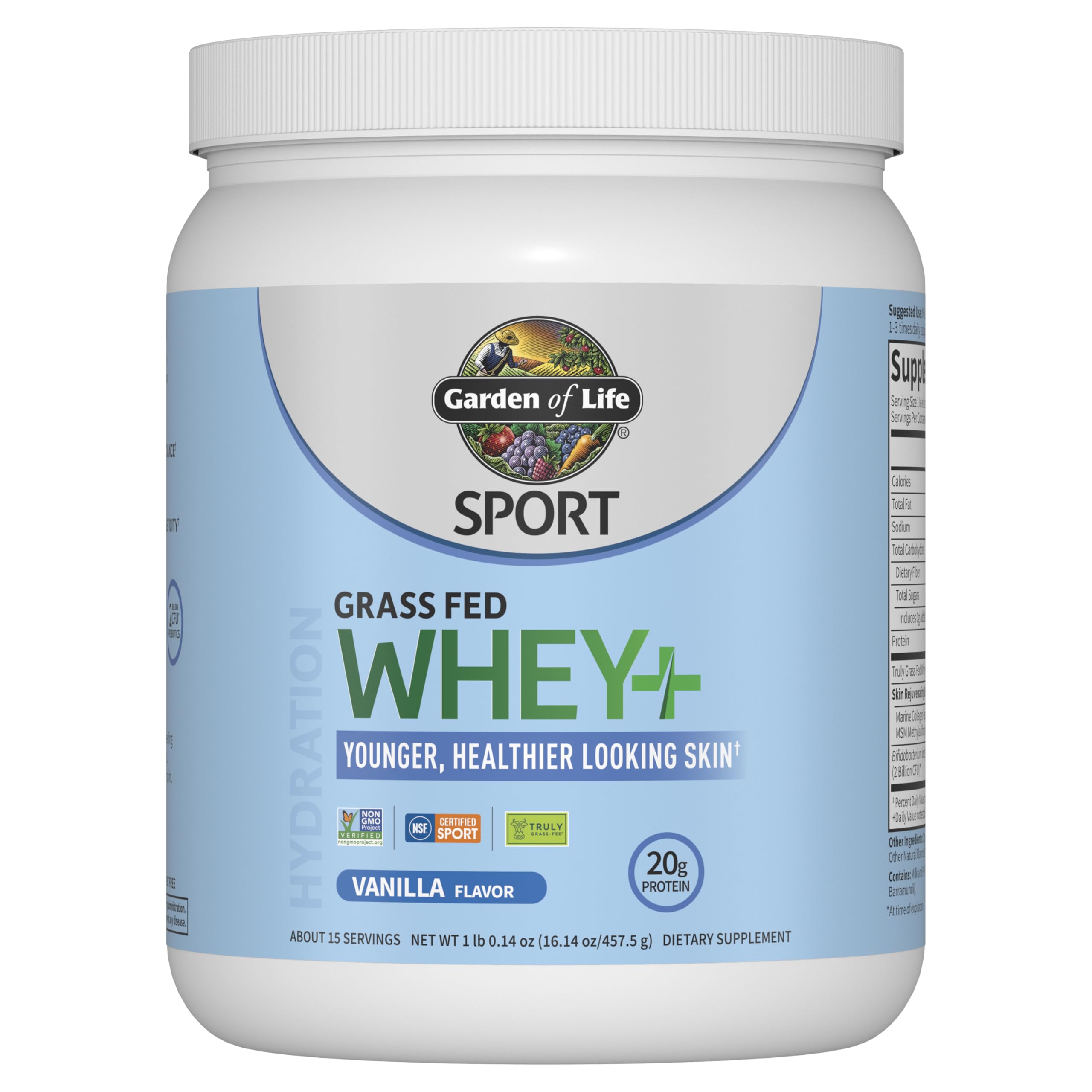 Proteína En Polvo Garden Of Life Sport Vanilla 20 G Con Colágeno - Venta Internacional.