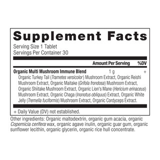 Foto 4 | Suplemento Ancient Nutrition Mushroom Immune Support 30 Comprimidos - Venta Internacional.