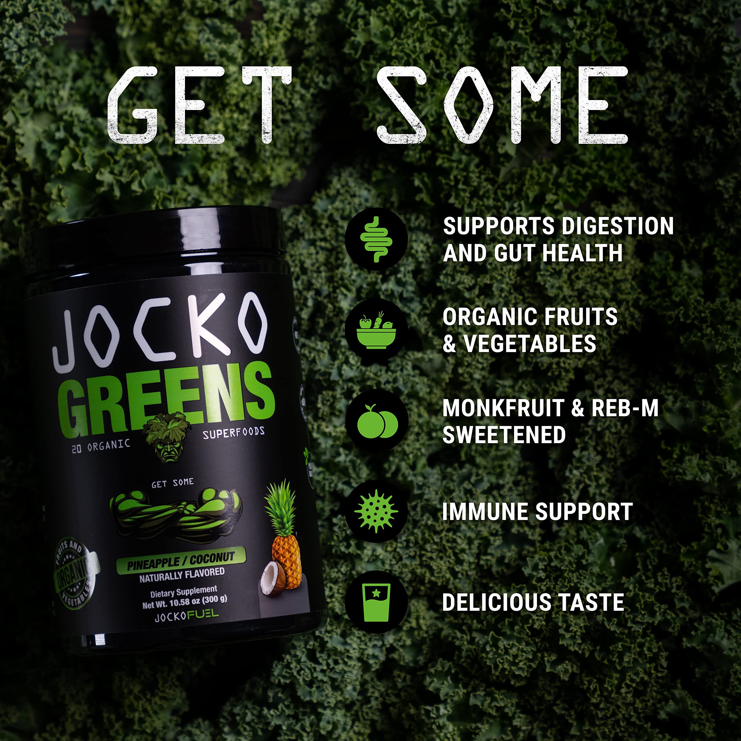 Foto 4 pulgar | Suplemento Jocko Greens En Polvo Para 30 Porciones De Piña/coco - Venta Internacional.