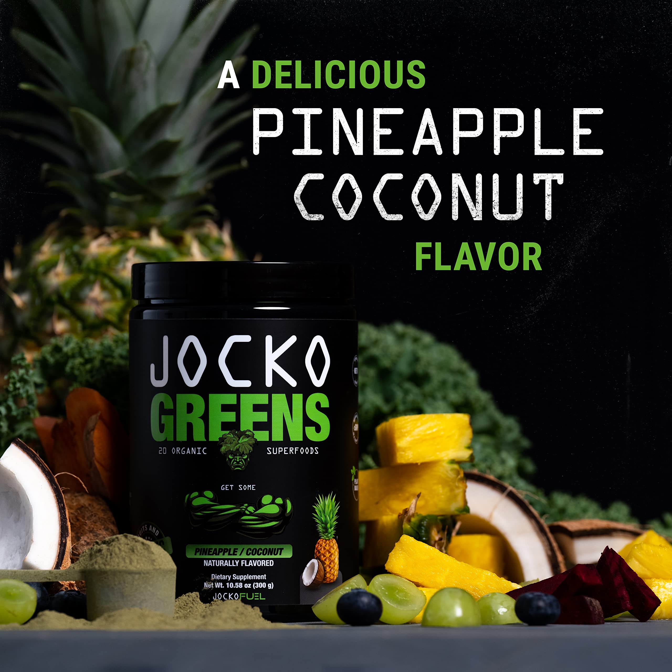 Foto 4 | Suplemento Jocko Greens En Polvo Para 30 Porciones De Piña/coco - Venta Internacional.