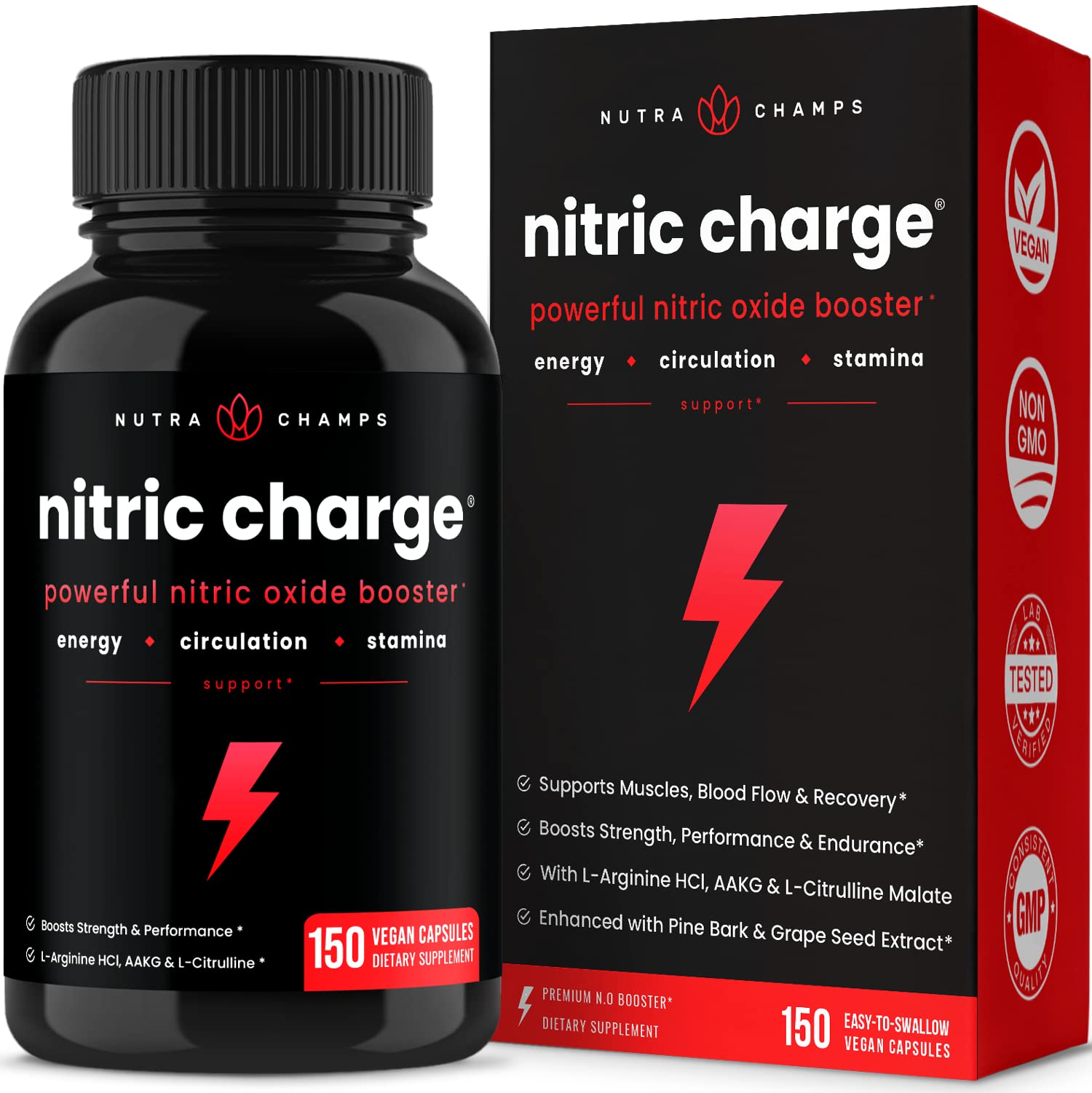 Suplemento De Óxido Nítrico Nutrachamps L-arginina L-citrulina - Venta Internacional.