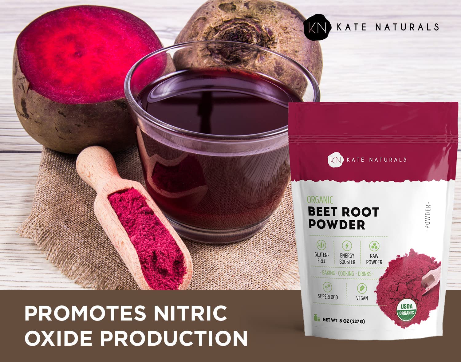 Foto 4 pulgar | Polvo De Raíz De Remolacha Kate Naturals Para Hornear Y Batidos, 240 Ml - Venta Internacional.