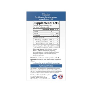 Foto 3 | Suplemento Carlson Elite Dha De 100 Ml Con 2.270 Mg De Dha Naranja - Venta Internacional.