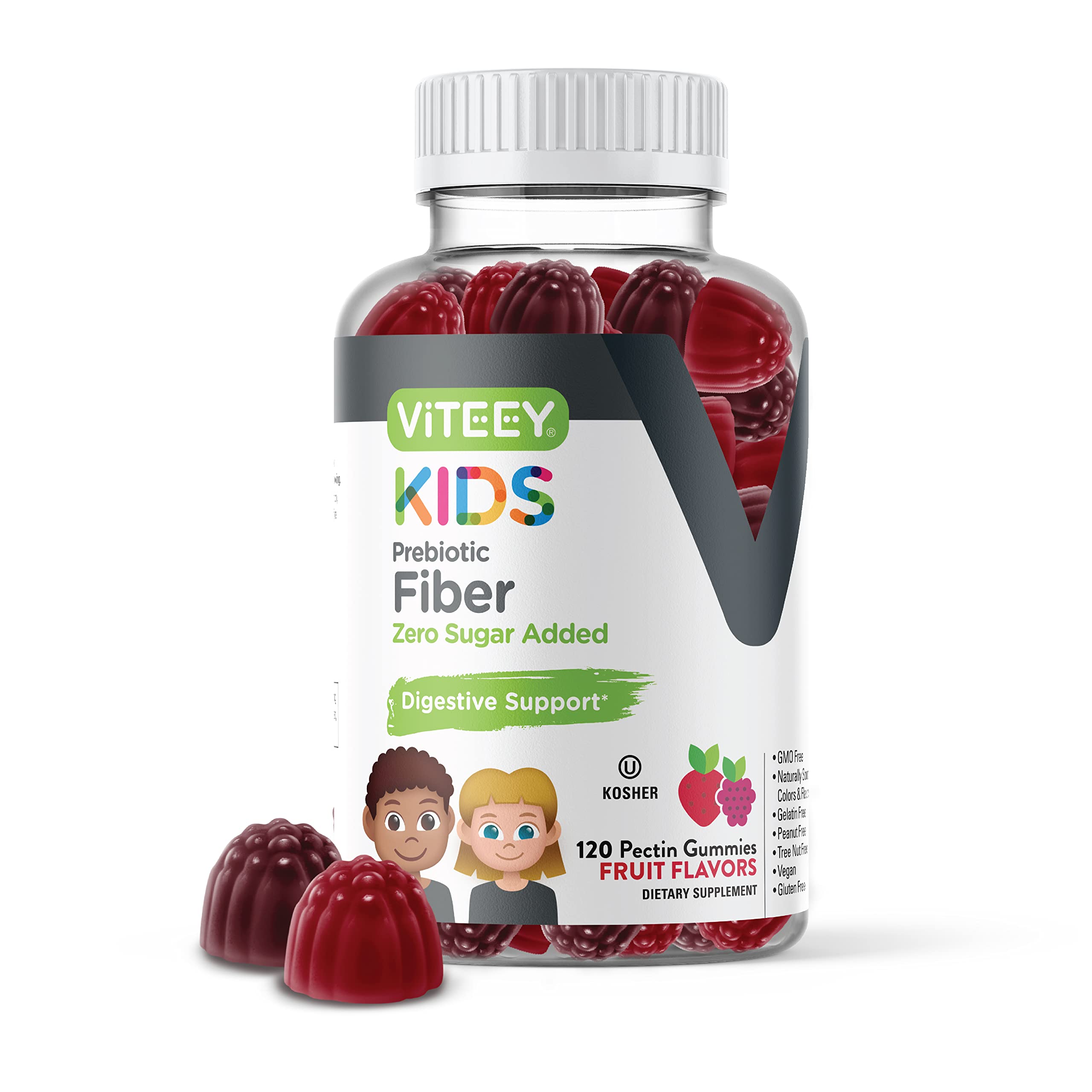 Gomitas De Fibra Prebiótica Viteey Para Niños, 4 G [sin Azúcar Añadido] - Venta Internacional.