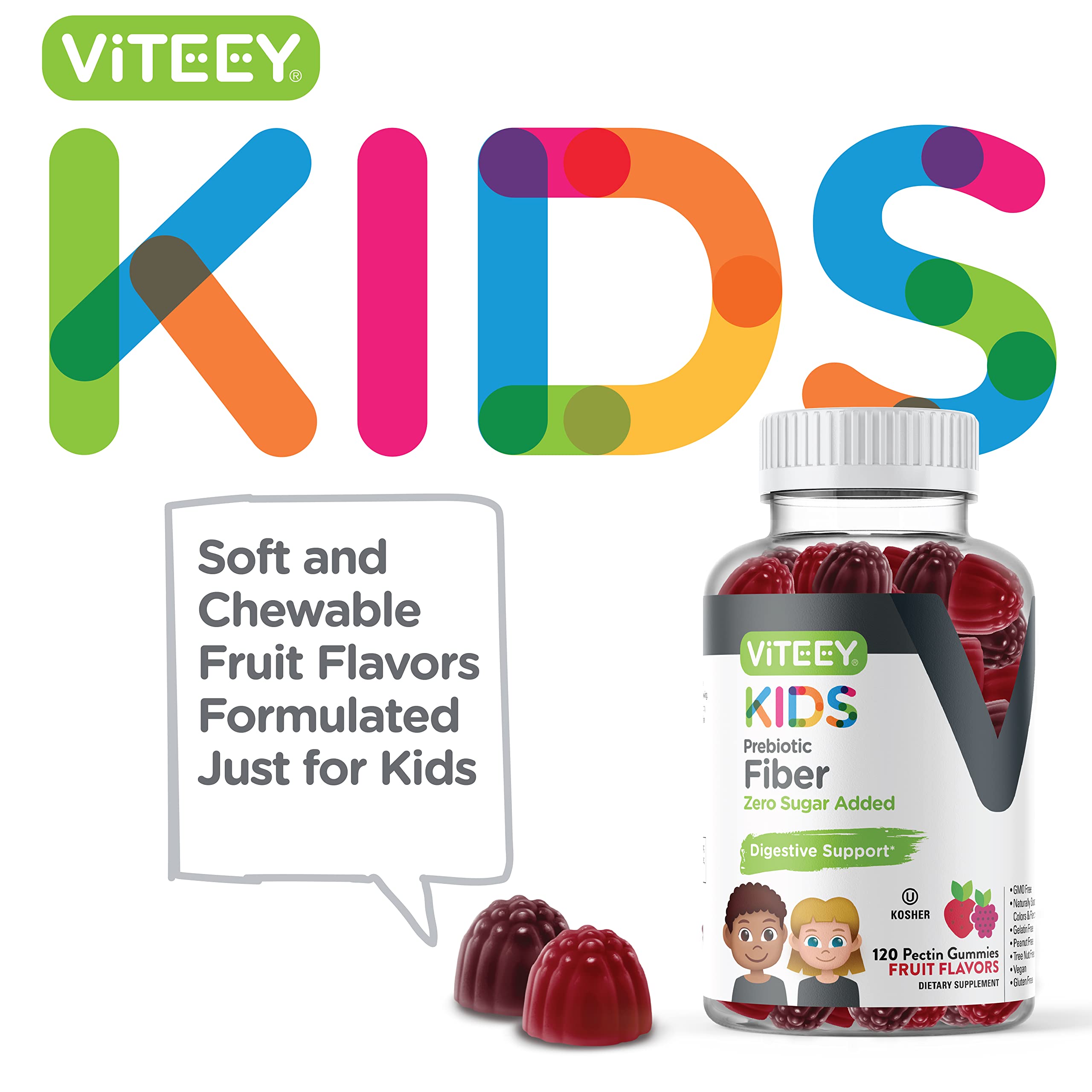 Foto 3 pulgar | Gomitas De Fibra Prebiótica Viteey Para Niños, 4 G [sin Azúcar Añadido] - Venta Internacional.