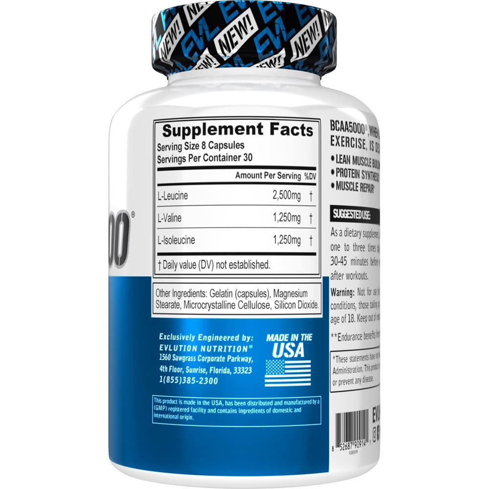 Foto 4 pulgar | Suplemento De Aminoácidos Bcaa Evl 2:1:1 5g Bcaa Caps Para Hombres - Venta Internacional.