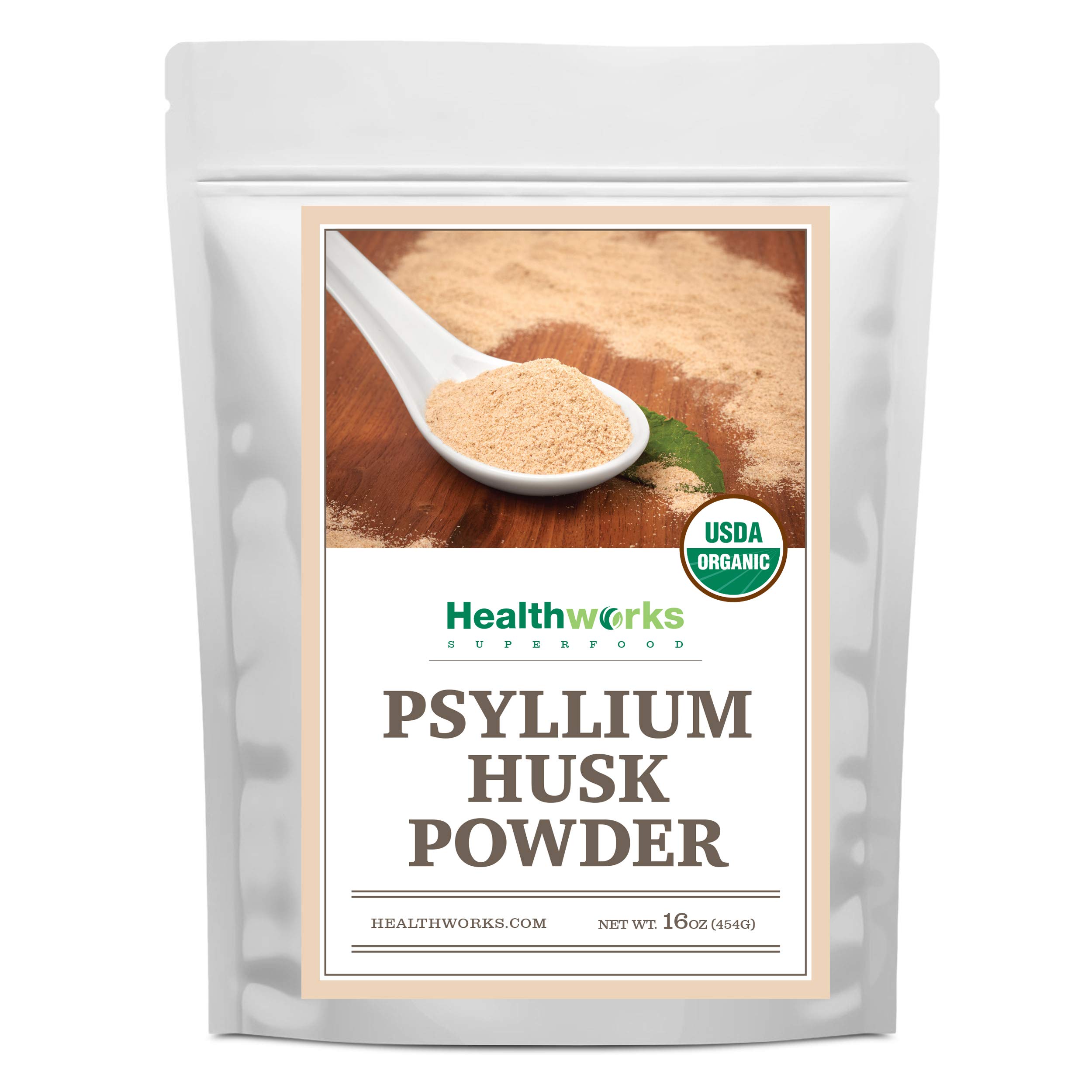 Foto 2 pulgar | Cáscara De Psyllium En Polvo Healthworks Raw Organic, 500 Ml - Venta Internacional.