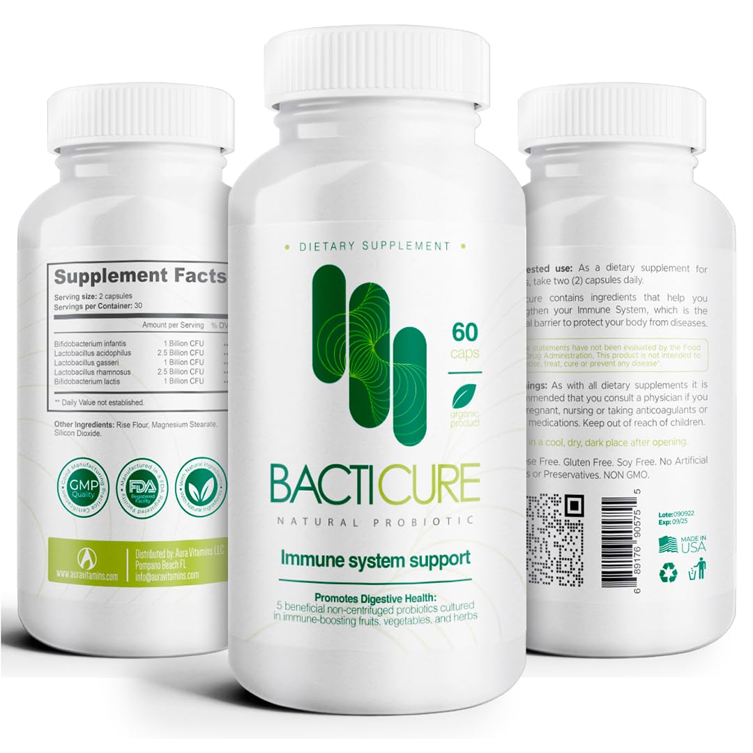 Foto 2 pulgar | Probiotic Bacterium Plus Bacticure 60 Cápsulas De Apoyo Inmunológico - Venta Internacional.