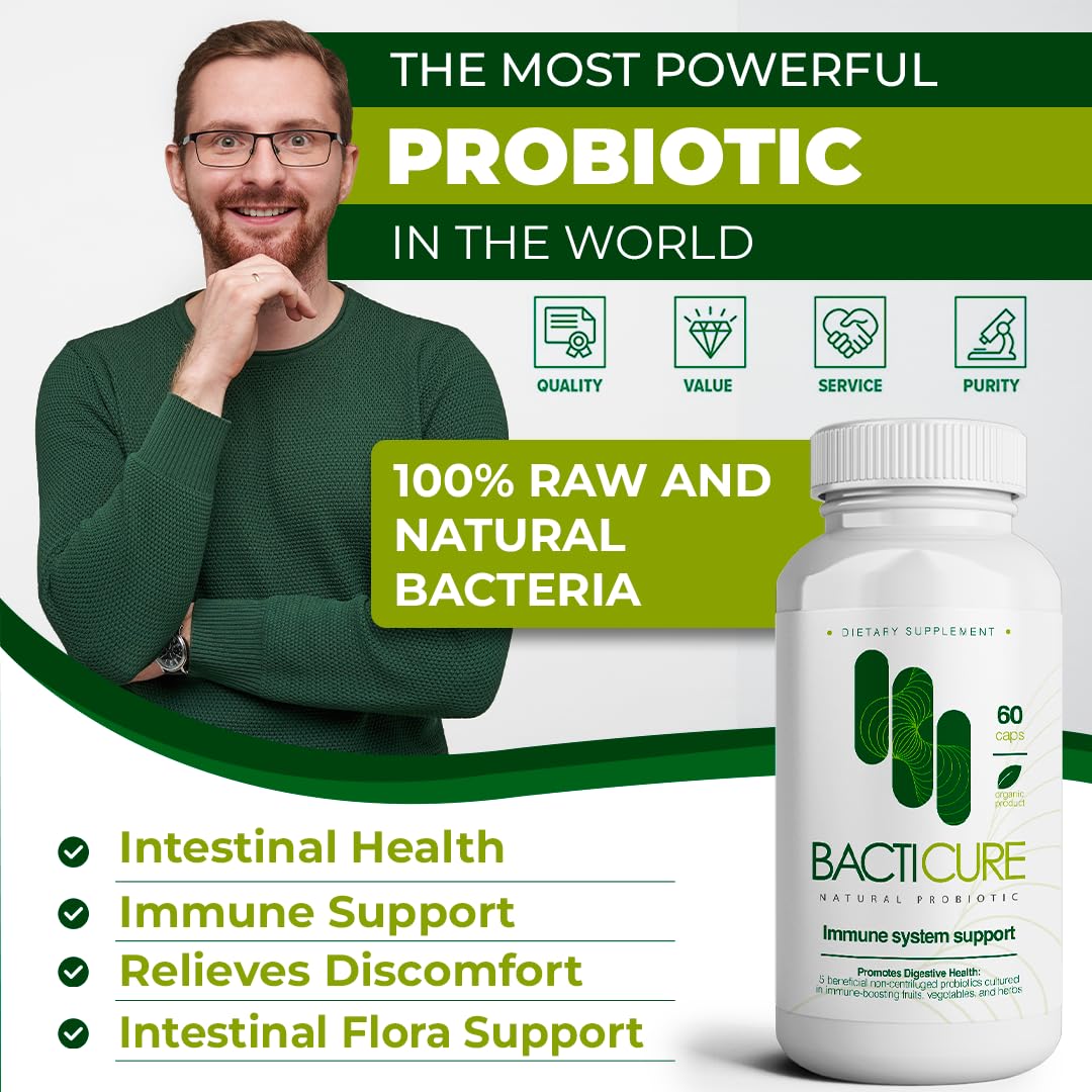 Foto 3 pulgar | Probiotic Bacterium Plus Bacticure 60 Cápsulas De Apoyo Inmunológico - Venta Internacional.