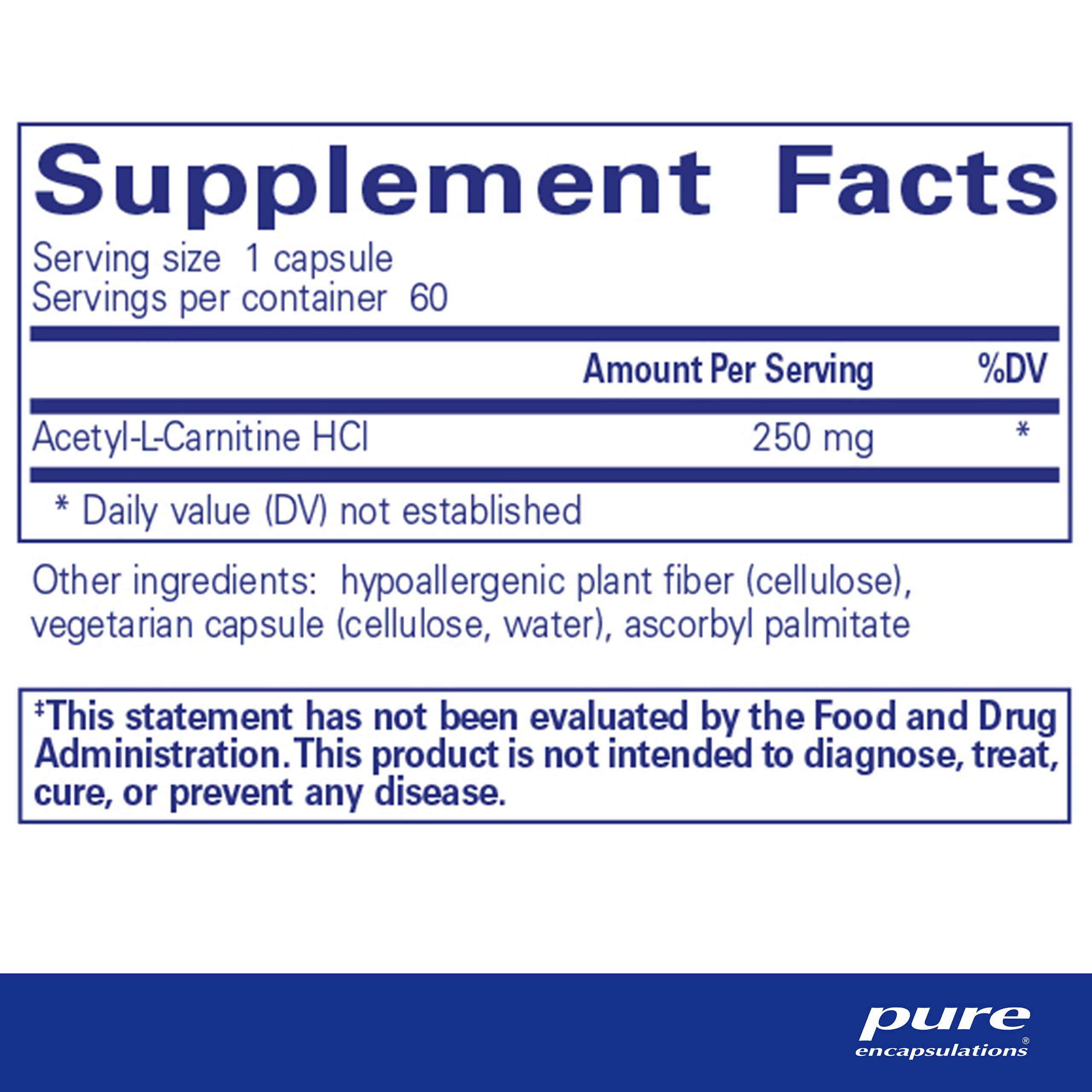 Foto 3 pulgar | Suplemento Memory & Brain Pure Encapsulations Acetil-l-carnitina 250 Mg 60 Cápsulas - Venta Internacional.
