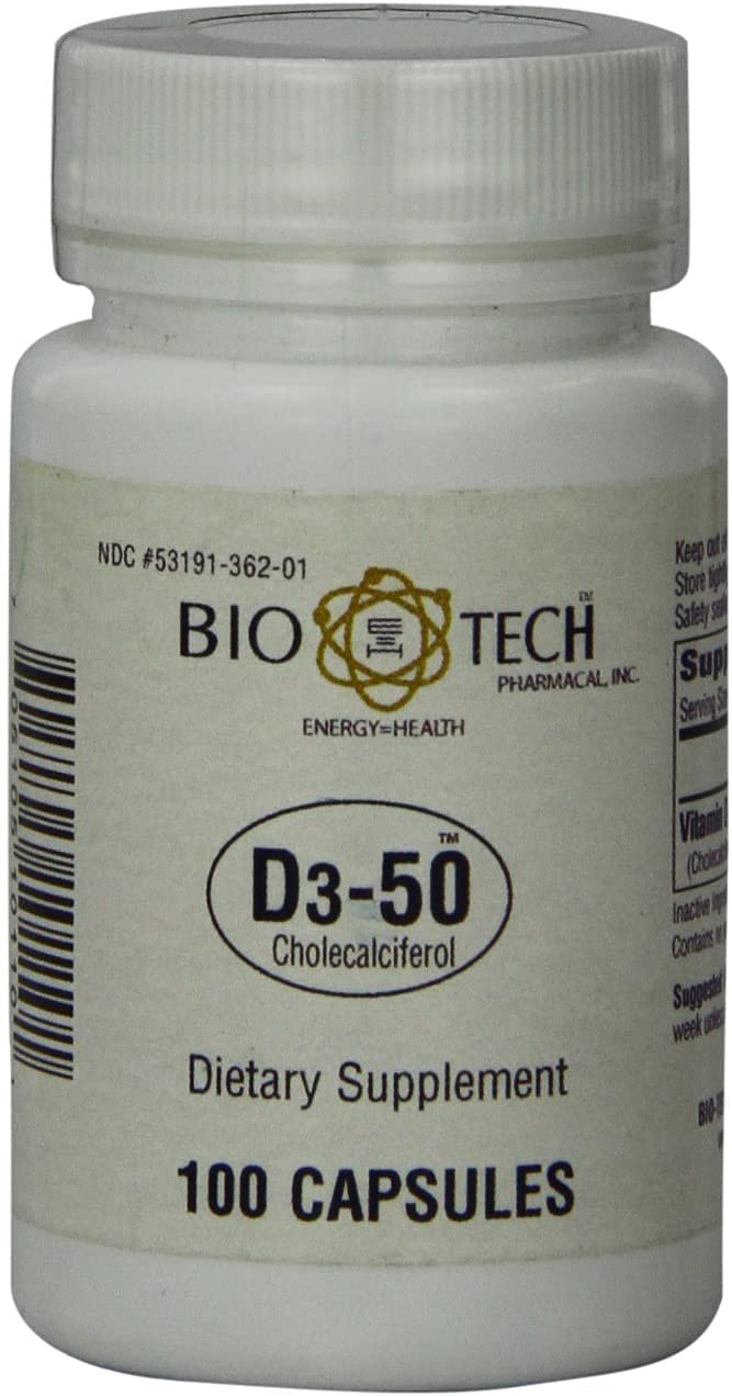 Foto 2 pulgar | Suplemento Bio-tech Pharmacal D3-50 50 50 000 Ui 100 Comprimidos - Venta Internacional.