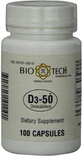 Foto 1 | Suplemento Bio-tech Pharmacal D3-50 50 50 000 Ui 100 Comprimidos - Venta Internacional.
