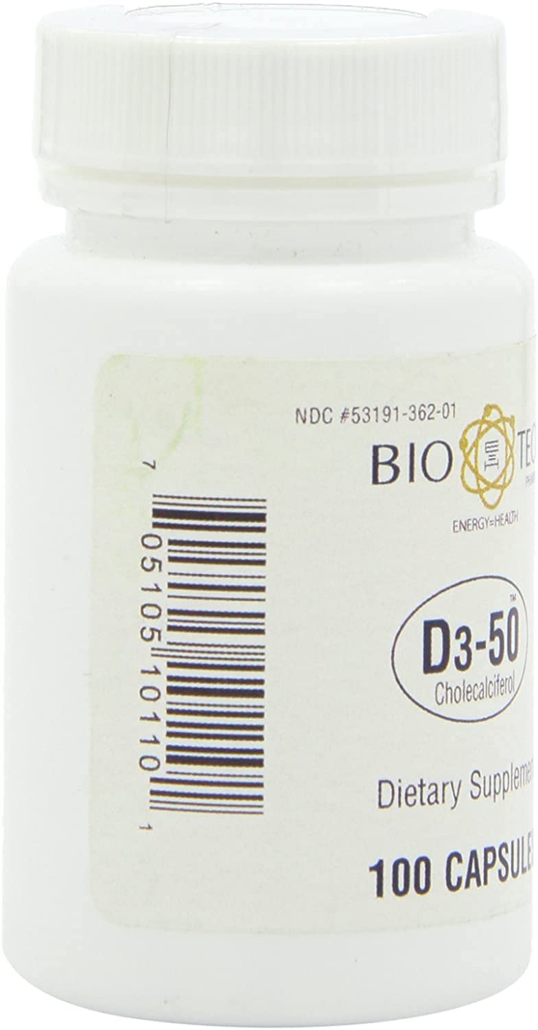 Foto 4 pulgar | Suplemento Bio-tech Pharmacal D3-50 50 50 000 Ui 100 Comprimidos - Venta Internacional.