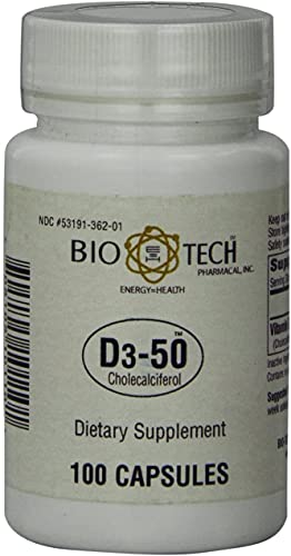 Foto 7 pulgar | Suplemento Bio-tech Pharmacal D3-50 50 50 000 Ui 100 Comprimidos - Venta Internacional.