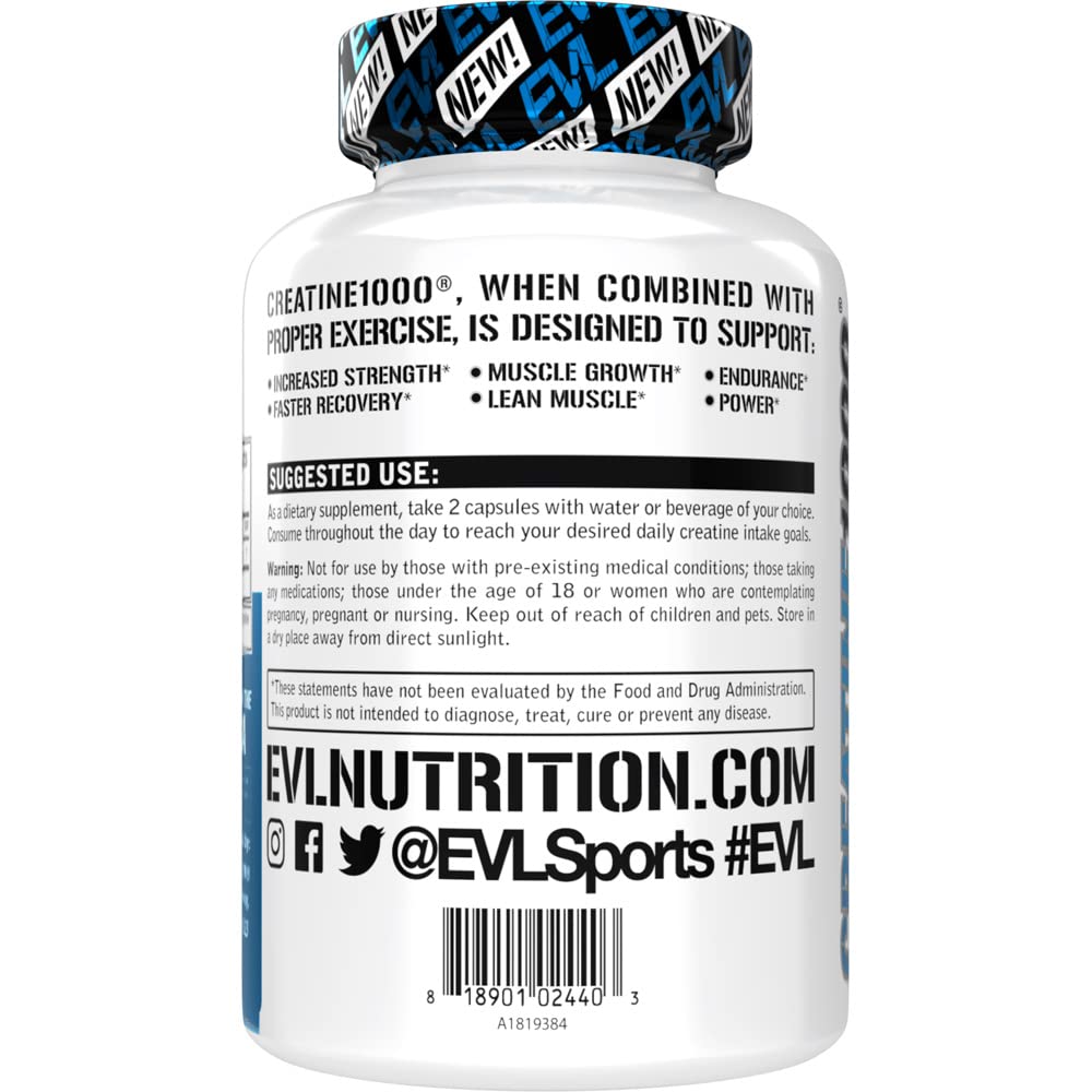 Foto 5 pulgar | Suplemento De Creatina Evlution Pure Creatina Monohydrate 1000 Mg - Venta Internacional.