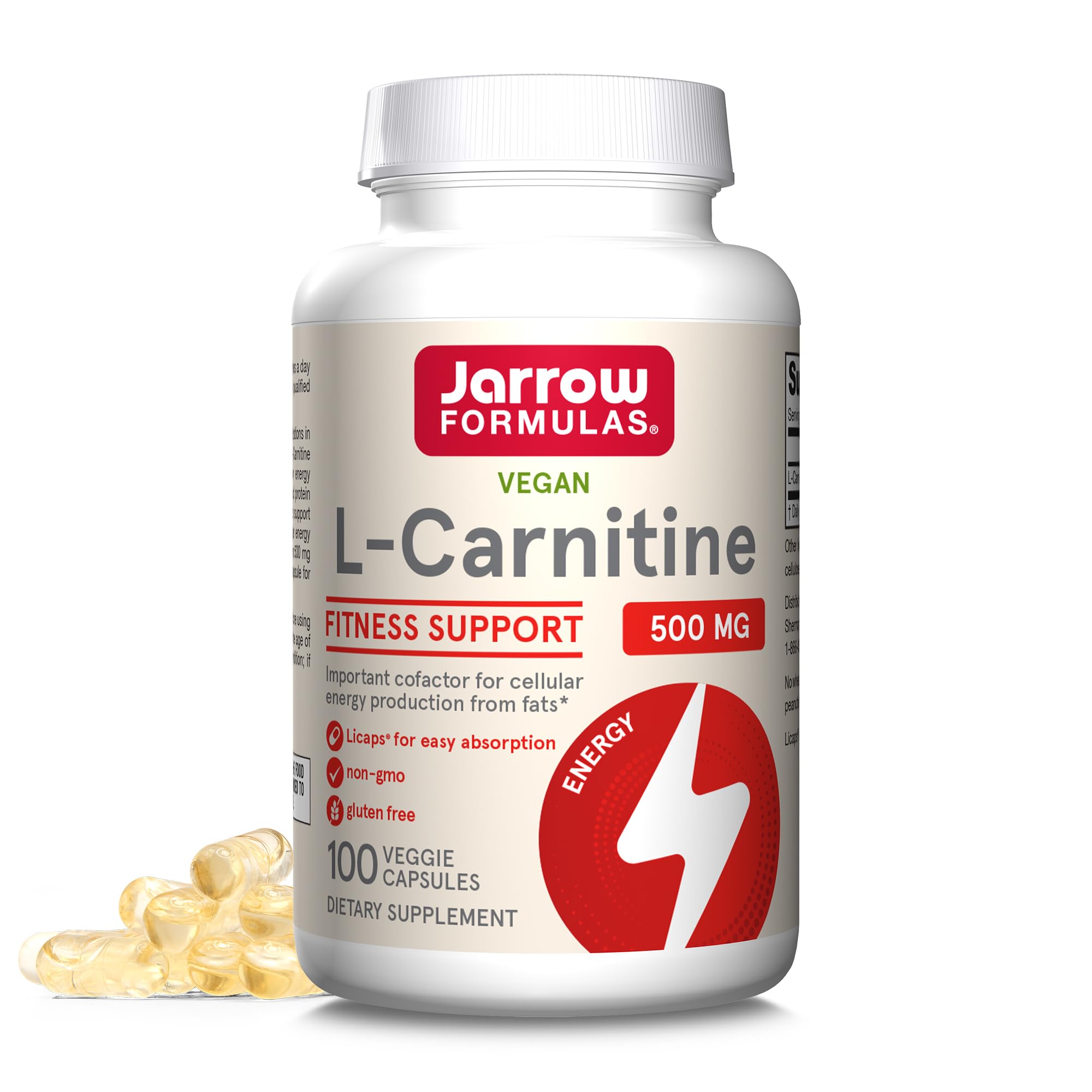 Foto 2 pulgar | Suplemento De L-carnitina De Jarrow Formulas, 500 Mg, 100 Cápsulas Vegetarianas - Venta Internacional.