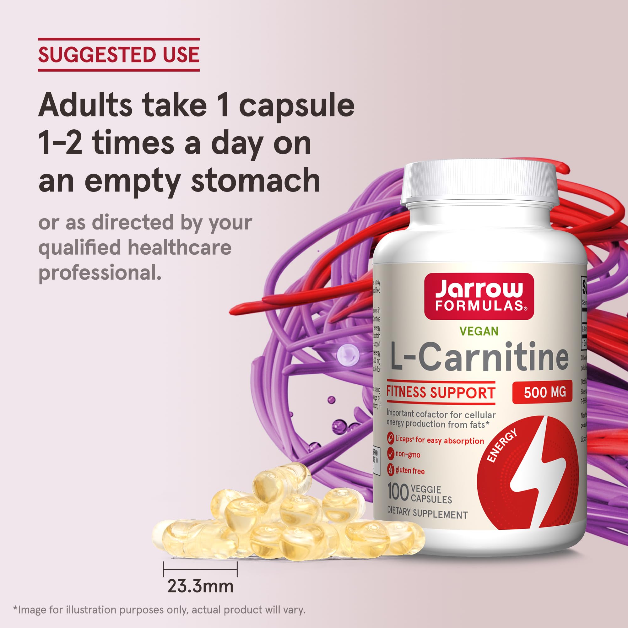 Foto 8 pulgar | Suplemento De L-carnitina De Jarrow Formulas, 500 Mg, 100 Cápsulas Vegetarianas - Venta Internacional.