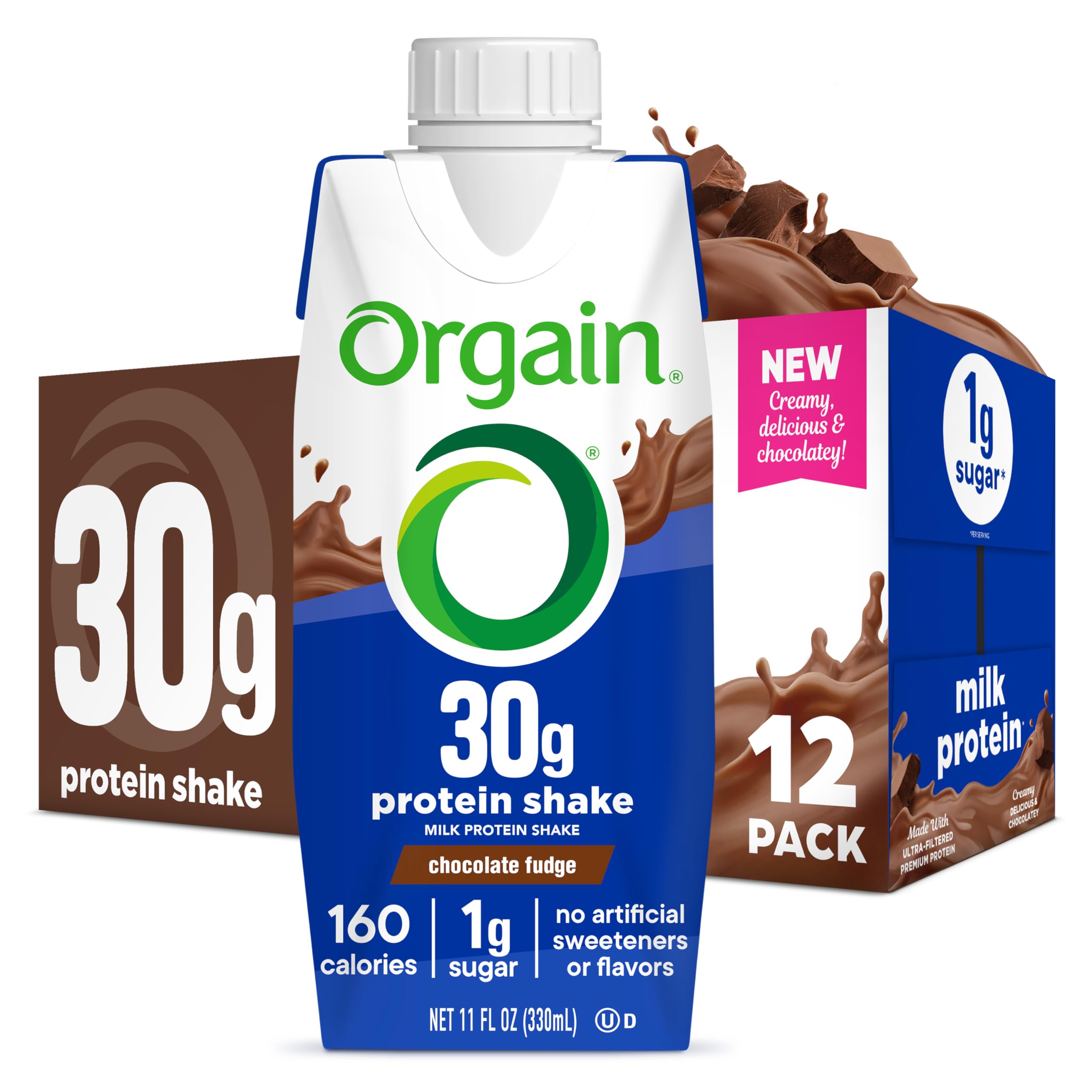 Foto 2 pulgar | Batido De Proteínas Orgain Chocolate Fudge, 30 G, Alto Contenido De Proteínas, 330 Ml - Venta Internacional.