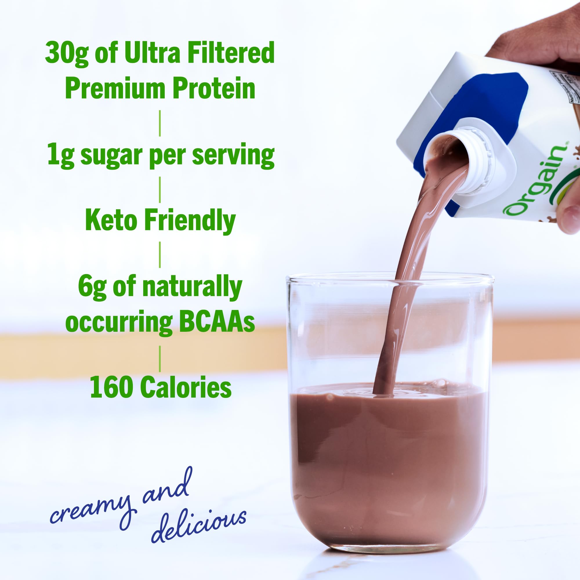 Foto 5 pulgar | Batido De Proteínas Orgain Chocolate Fudge, 30 G, Alto Contenido De Proteínas, 330 Ml - Venta Internacional.