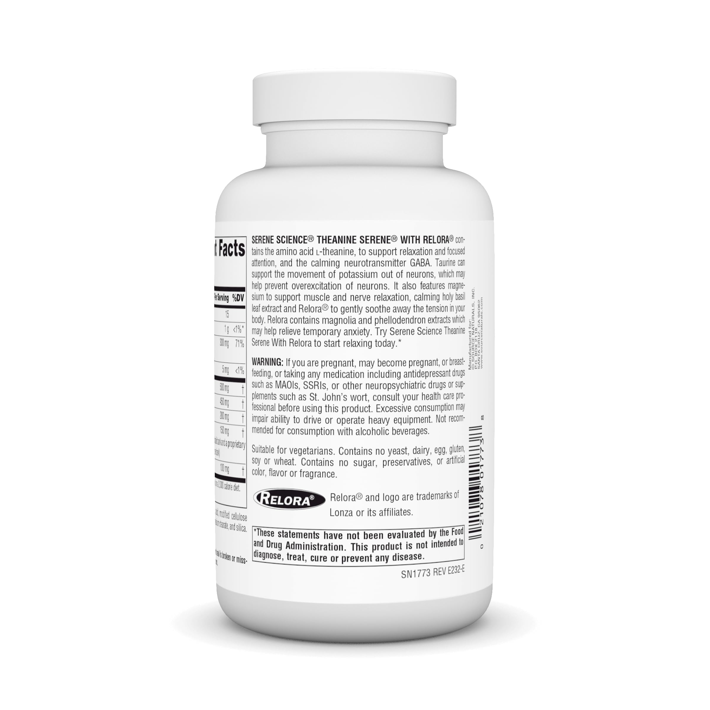 Foto 3 pulgar | Supplement Source Naturals Theanine Serene Con Relora 120 Tabletas - Venta Internacional.