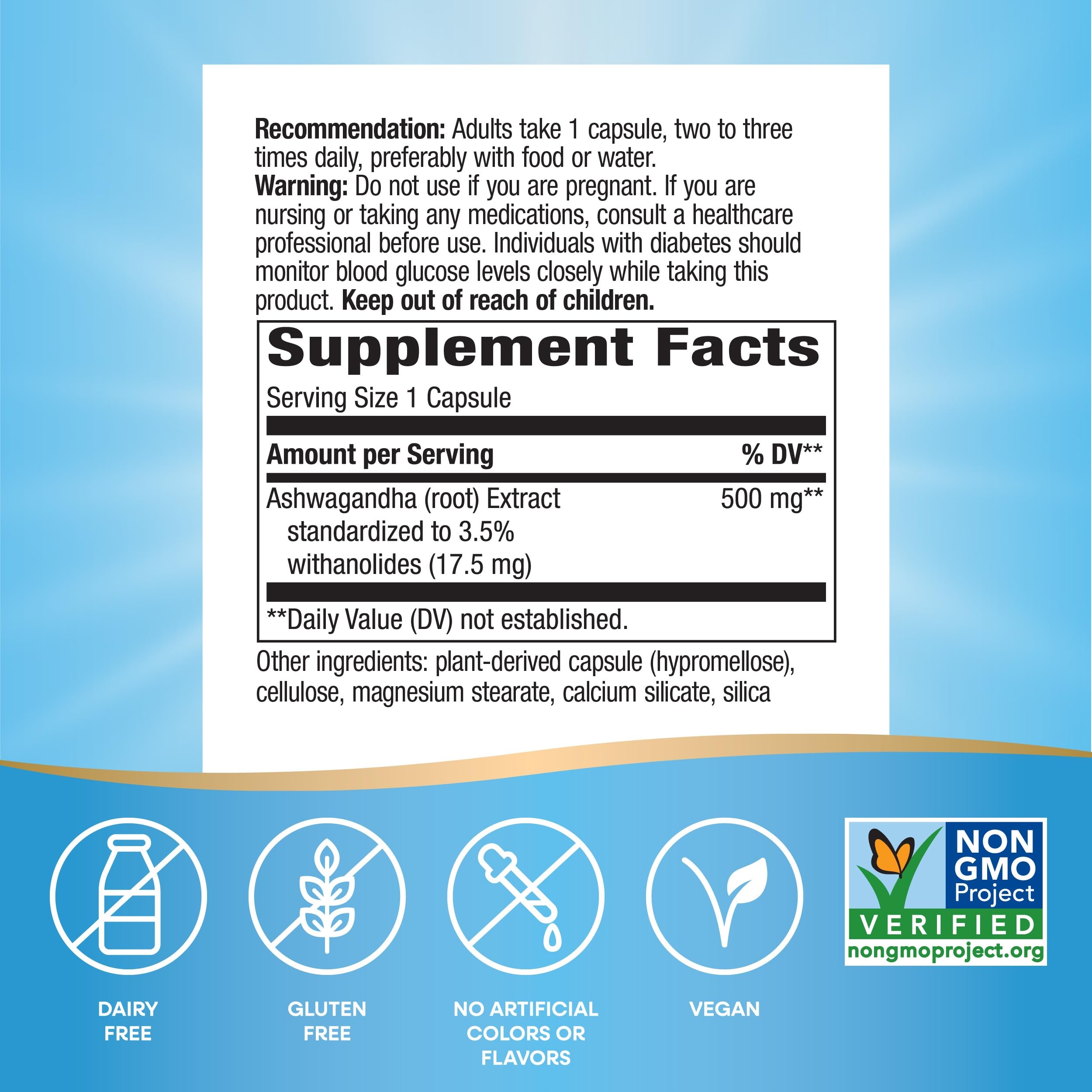 Foto 2 | Suplemento Nature's Way Con Ashwagandha Que Reduce El Estrés 60 Cápsulas - Venta Internacional.