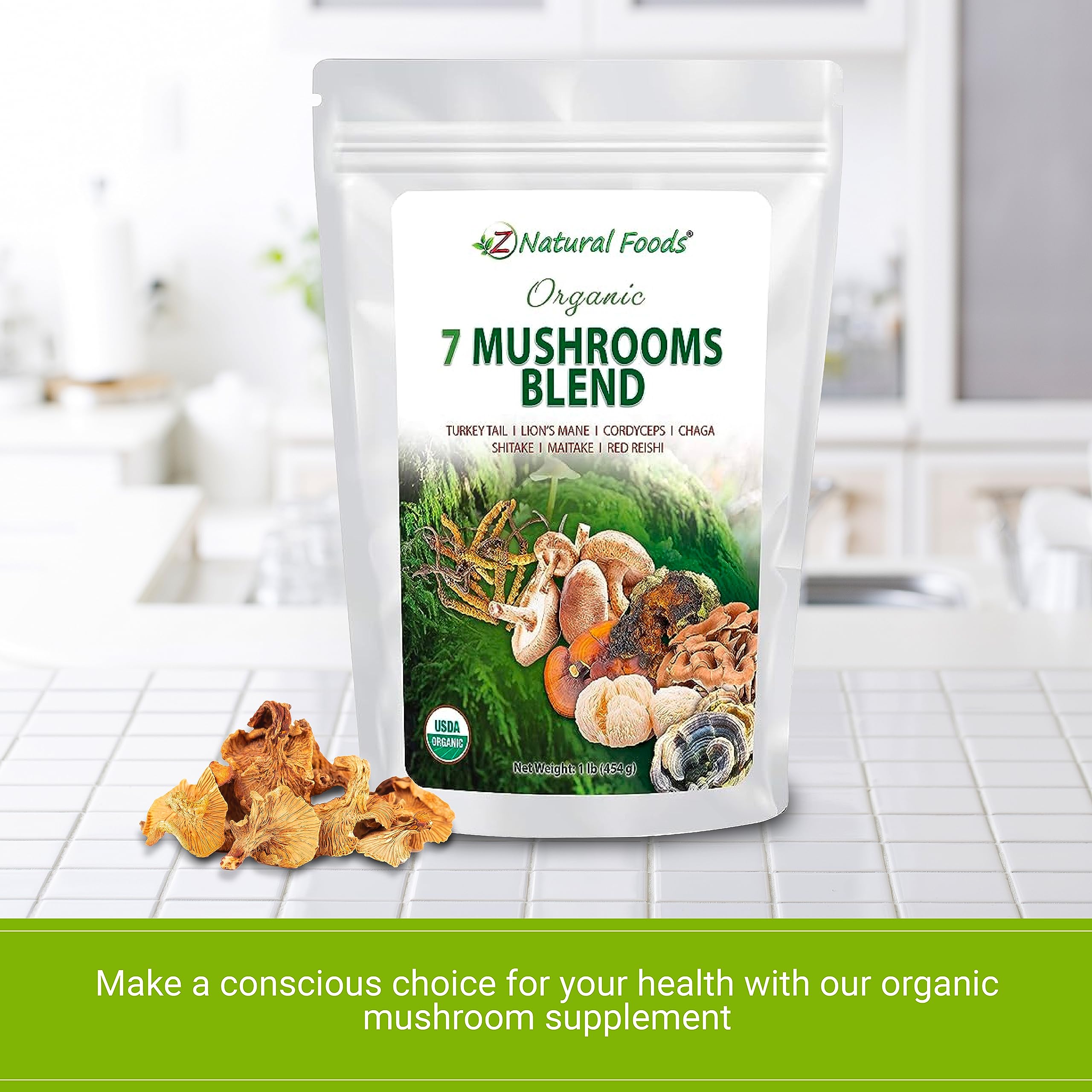 Foto 8 pulgar | Suplemento Z Natural Foods Organic 7 Hongos 454 G - Venta Internacional.